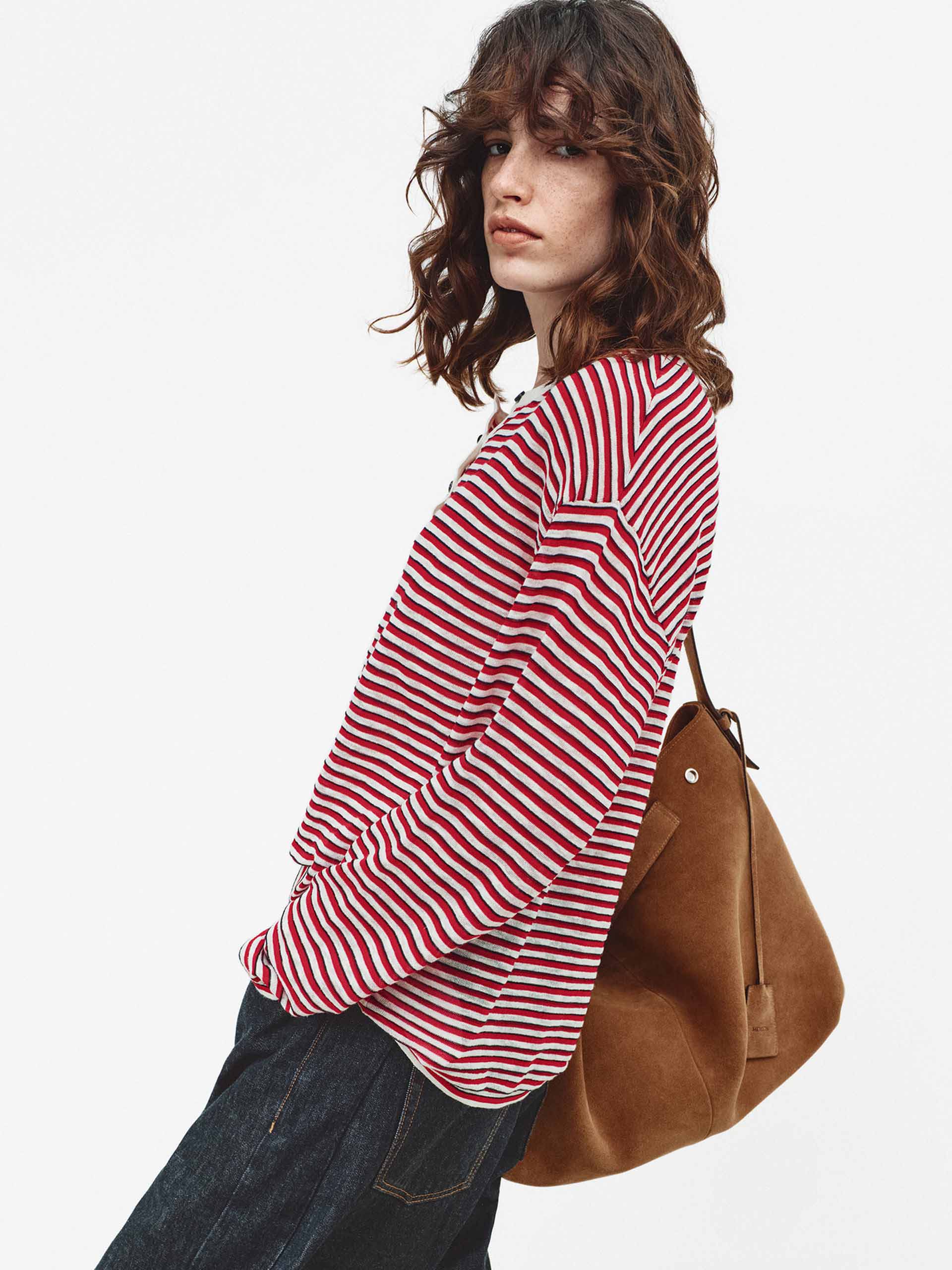 Half Button Striped Knit Top - Image 5