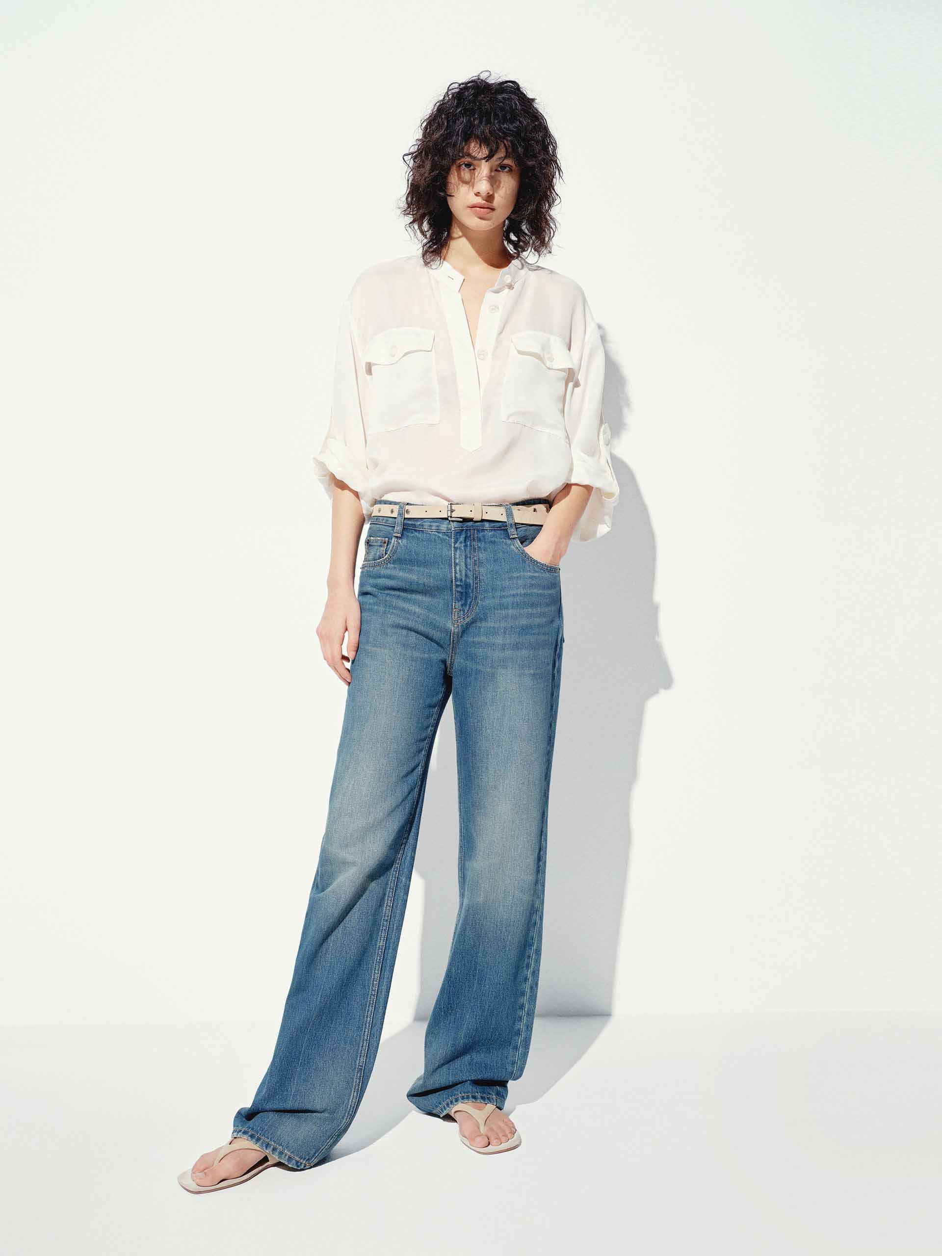 Half Button White Blouse - Image 2