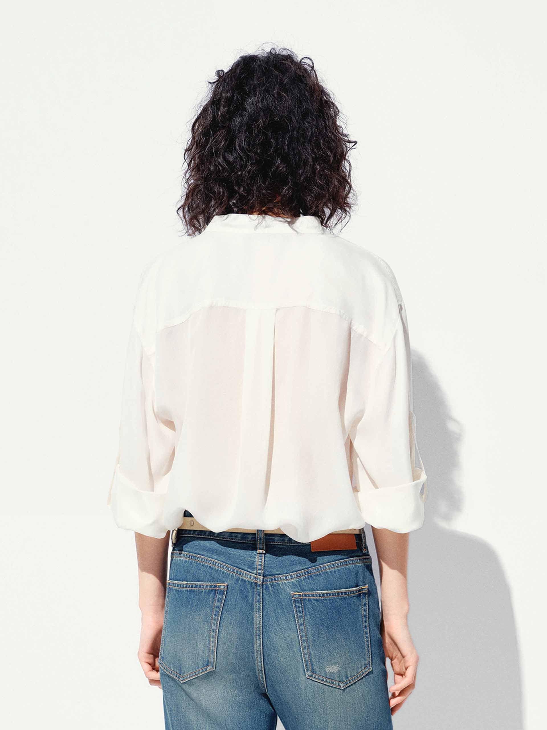 Half Button White Blouse - Image 7