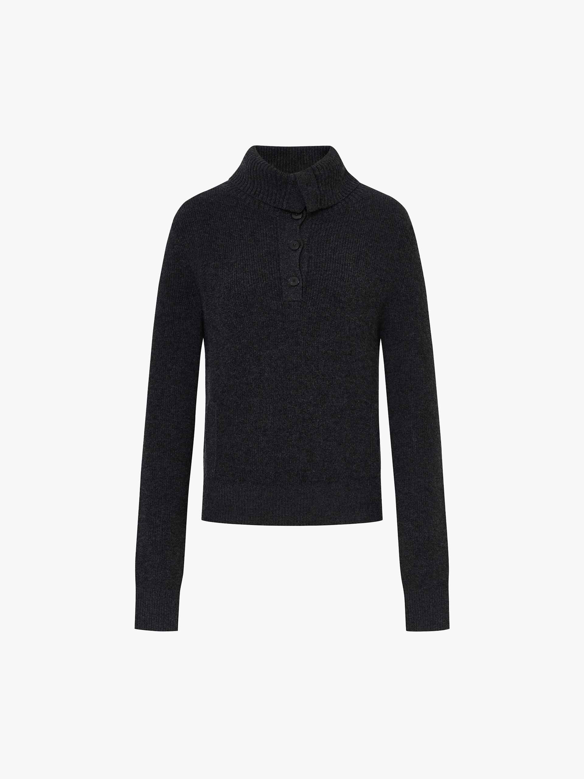 Half Button Wool Knit Top - Image 12