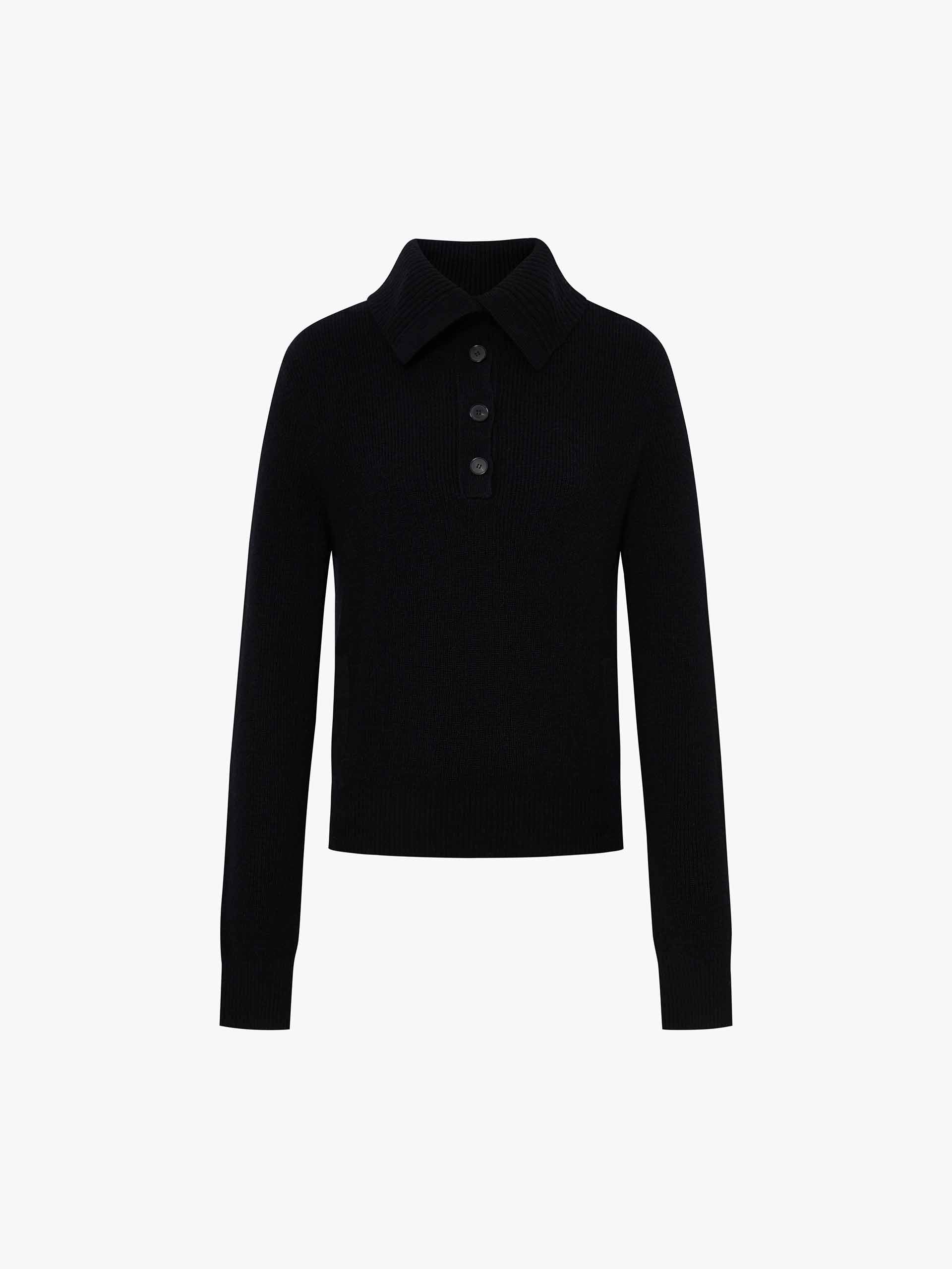 Half Button Wool Knit Top - Image 5