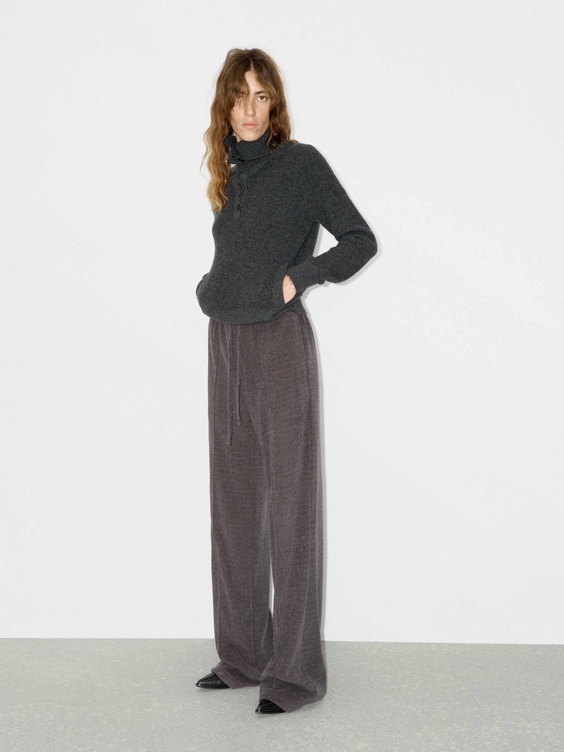 Half Button Wool Knit Top - Image 9