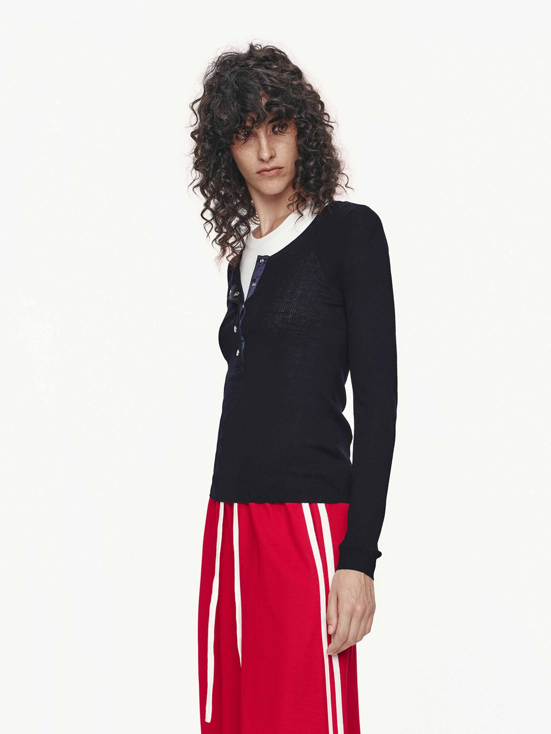 Half Button Wool Sweater - Image 3