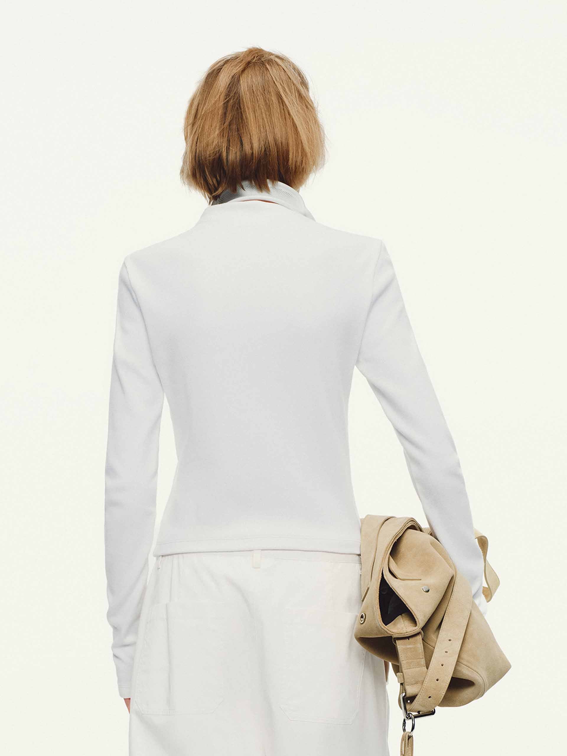 Half Open Cotton Blend T-shirt - Image 3