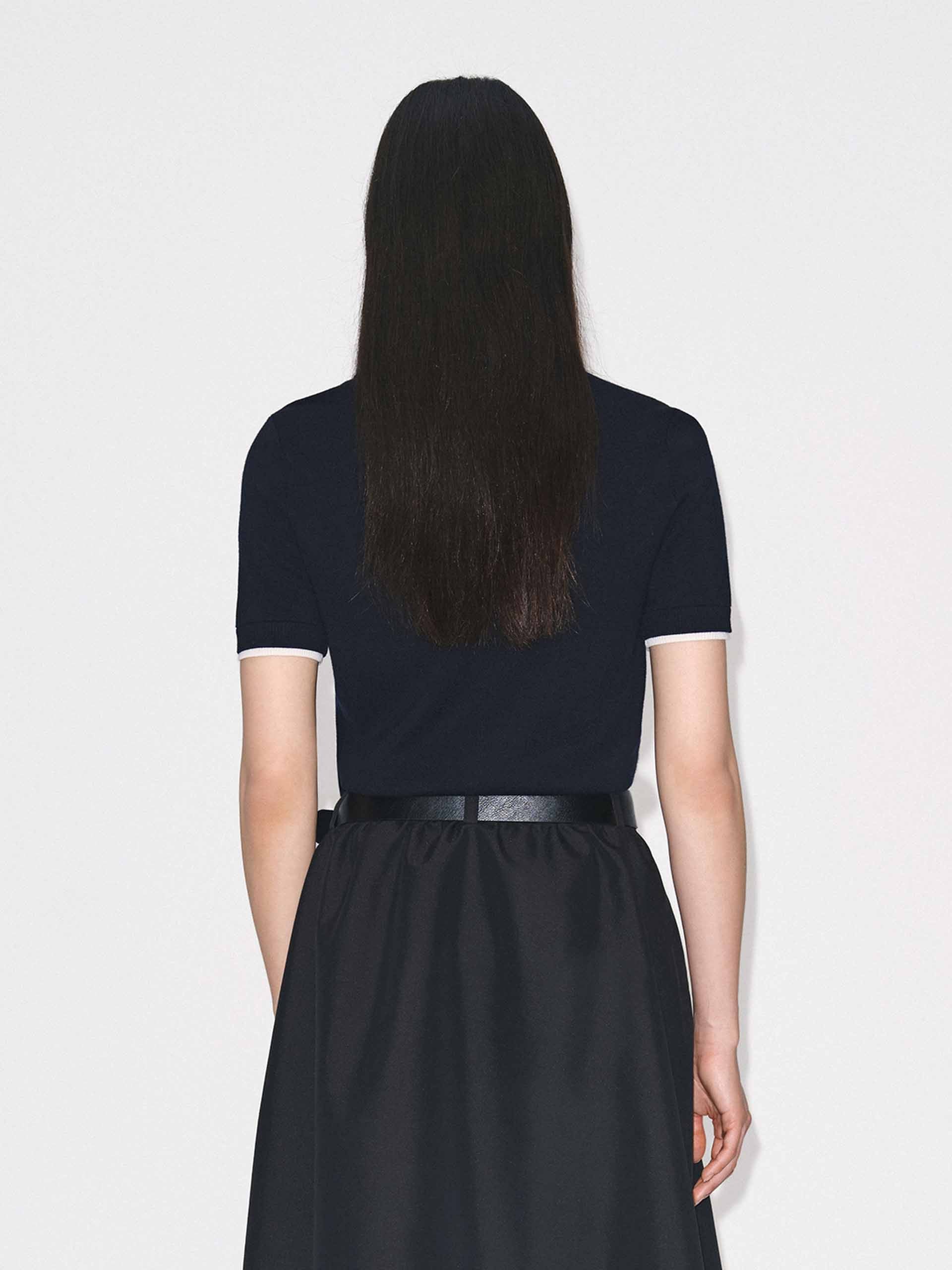 Half Zipper Wool Knitted Top - Image 6