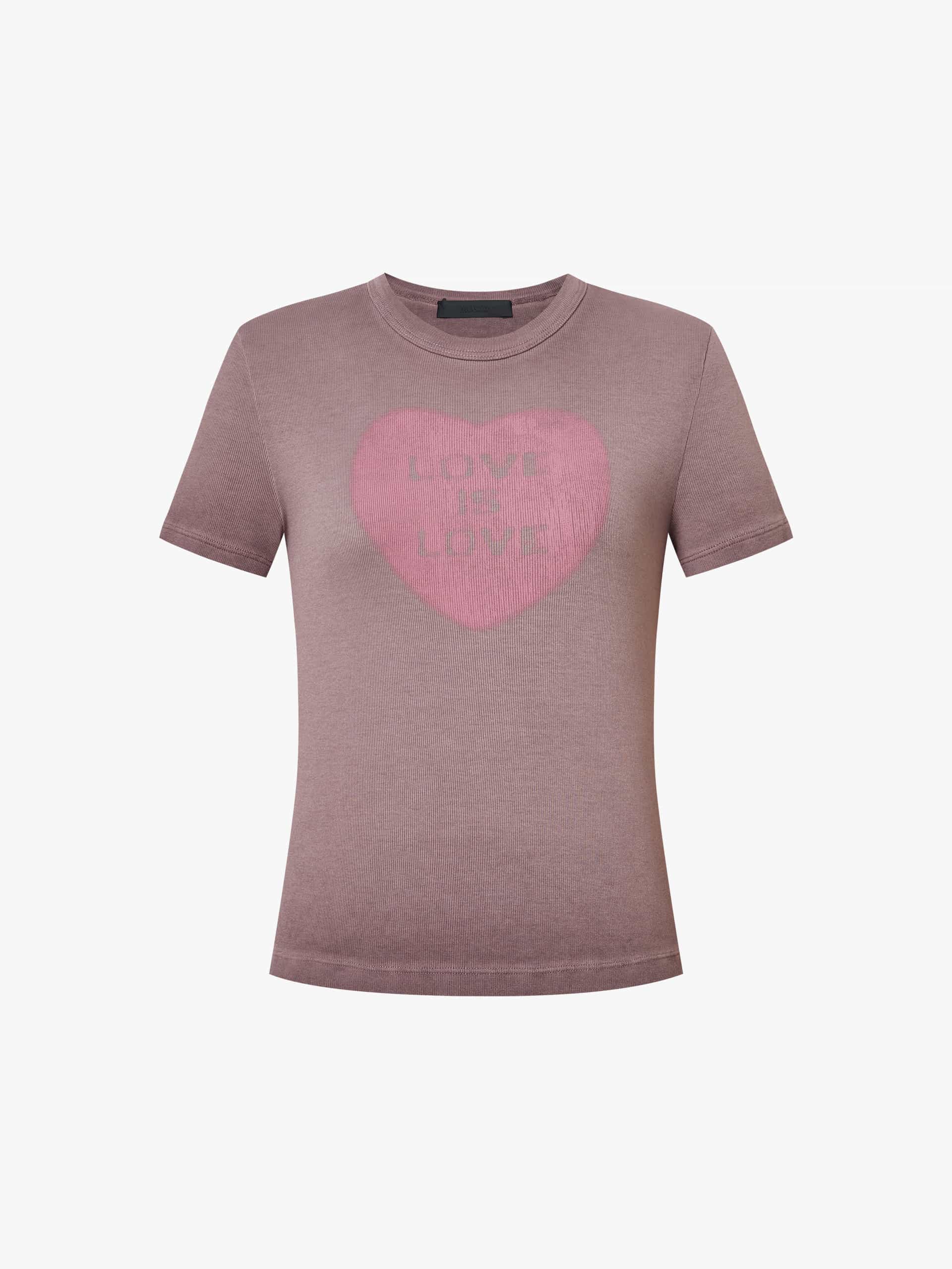 Heart Pattern Cotton T-shirt - Image 13