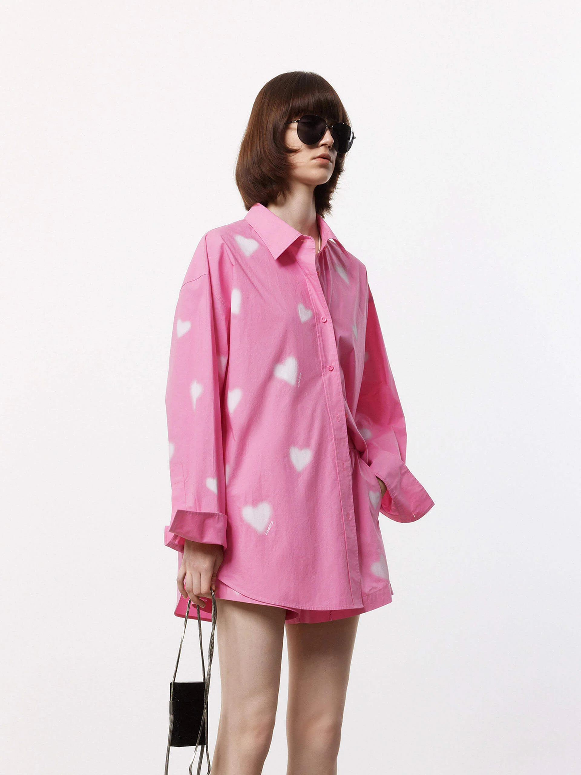 Heart Print Cotton Shirt - Image 15