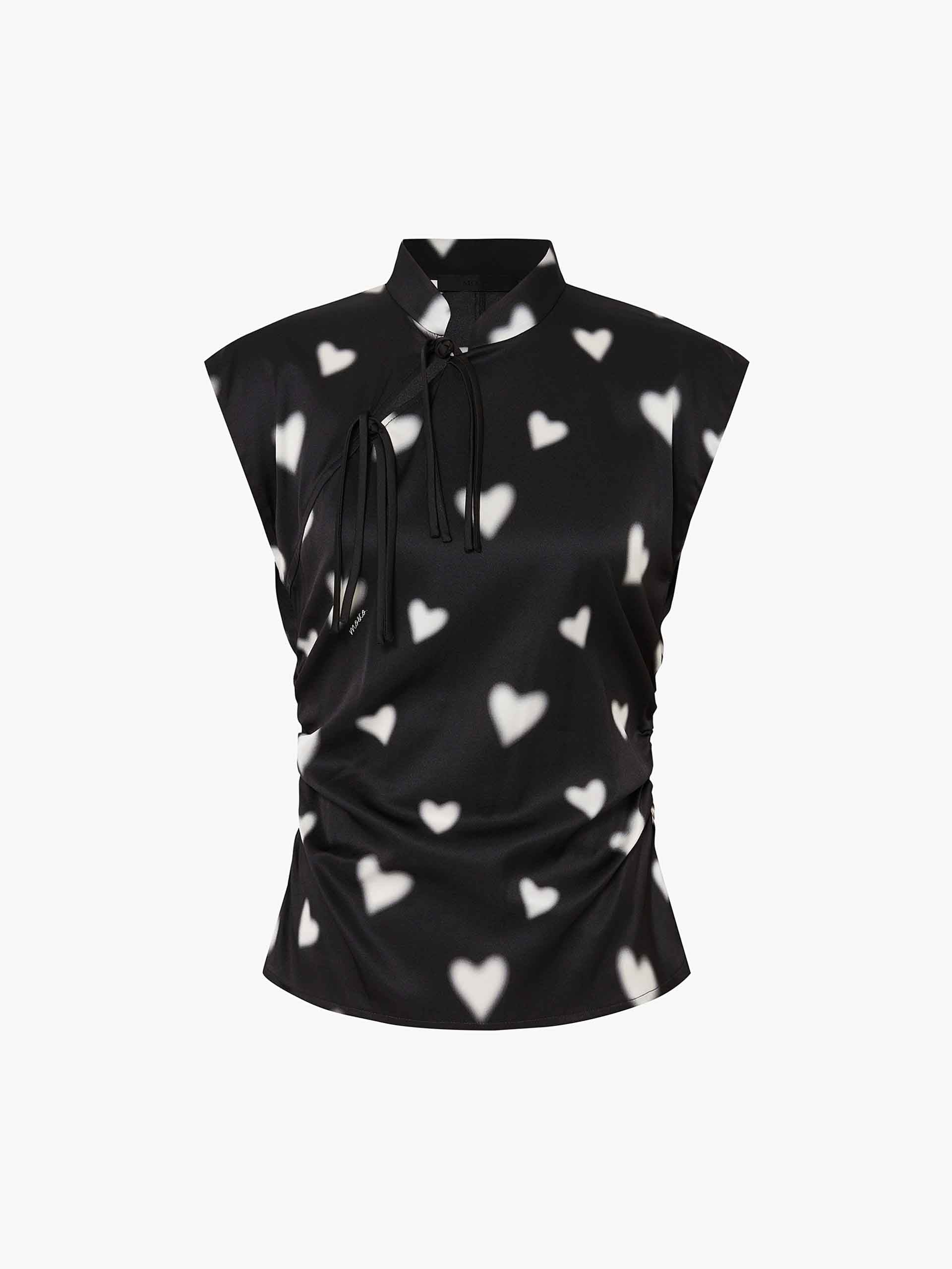 Heart Print Sleeveless Top - Image 5