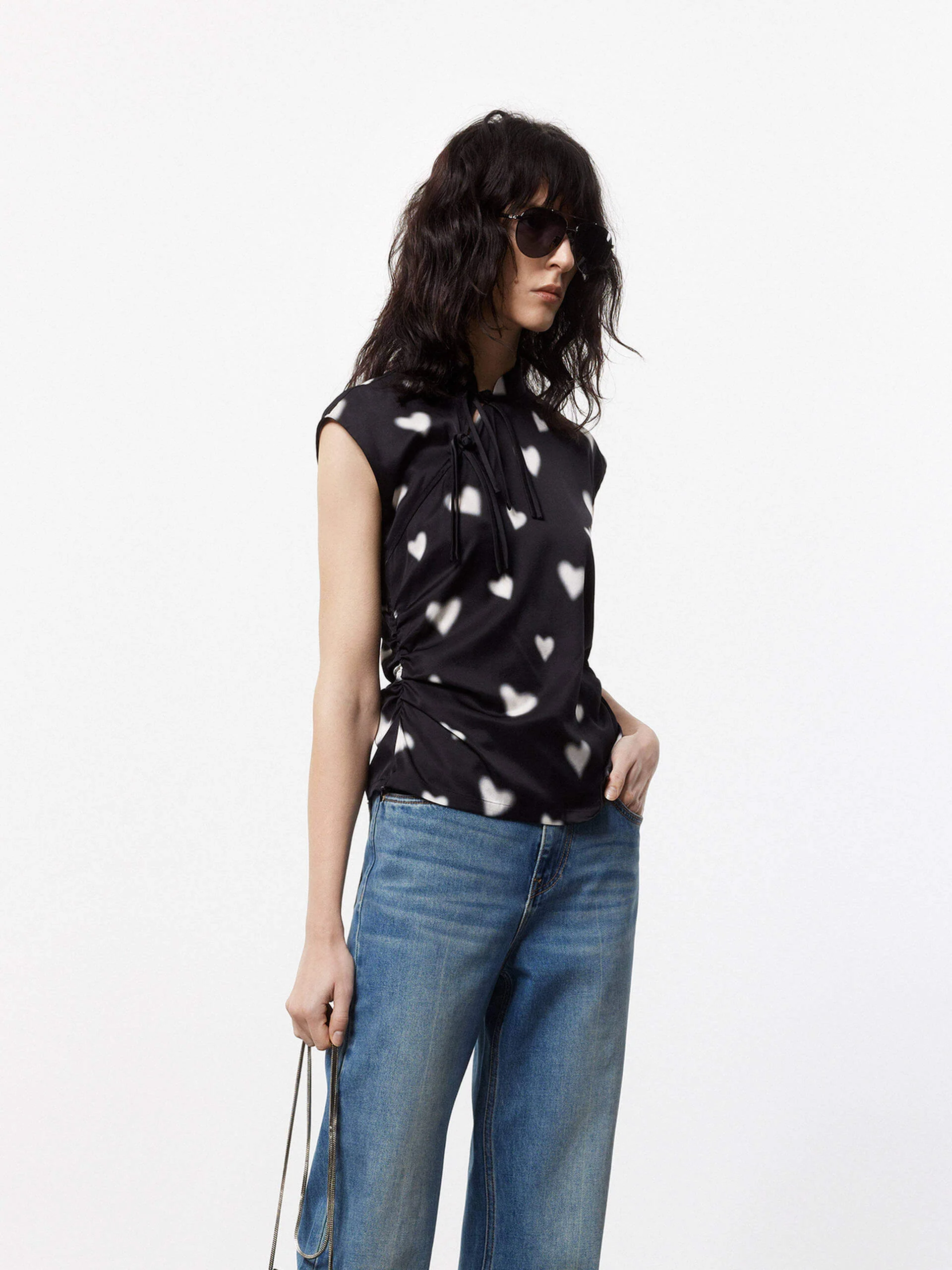 Heart Print Sleeveless Top - Image 7