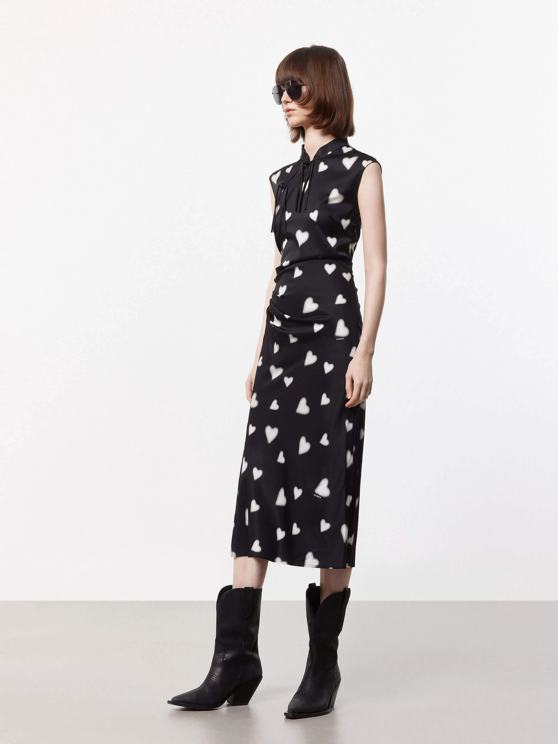 Heart Print Slit Dress - Image 7