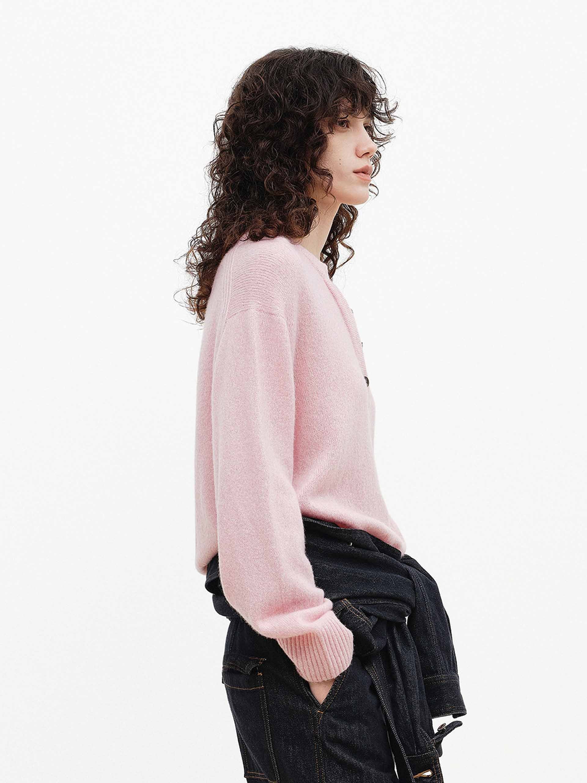 Henley Collar Wool Blend Sweater - Image 14