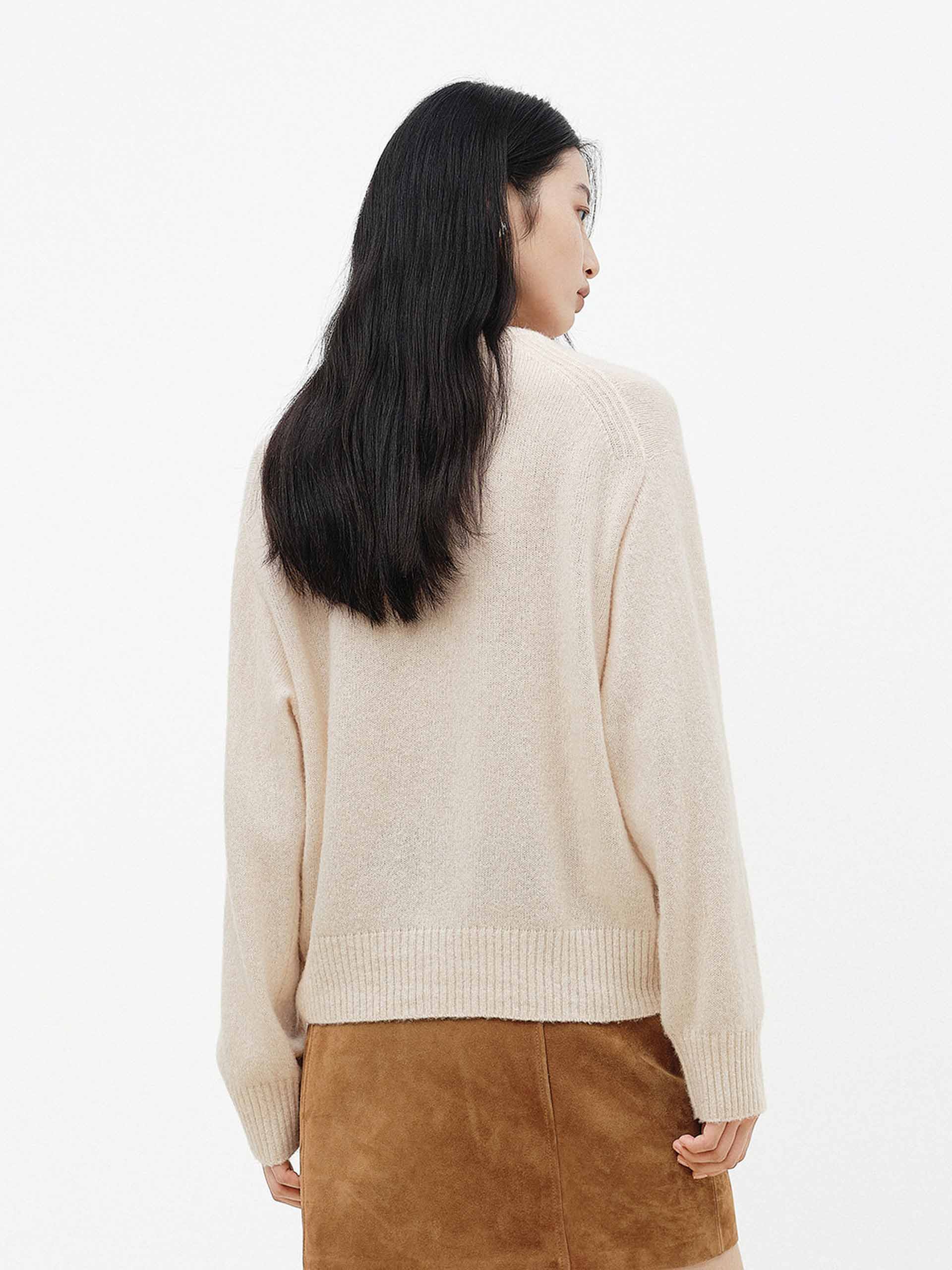 Henley Collar Wool Blend Sweater - Image 6