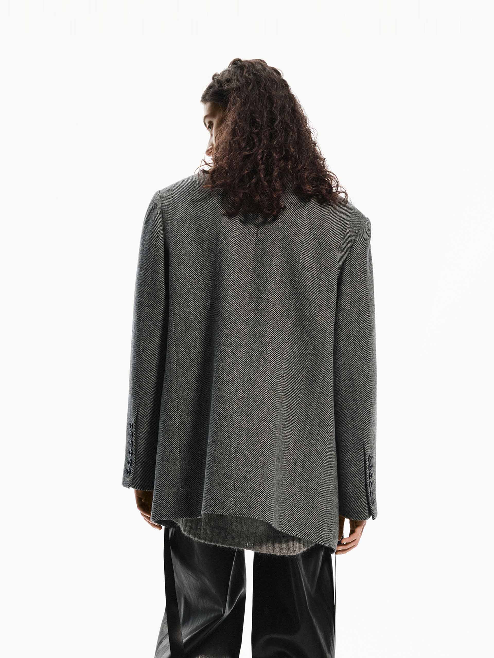 Herringbone Structured Coat - Image 7