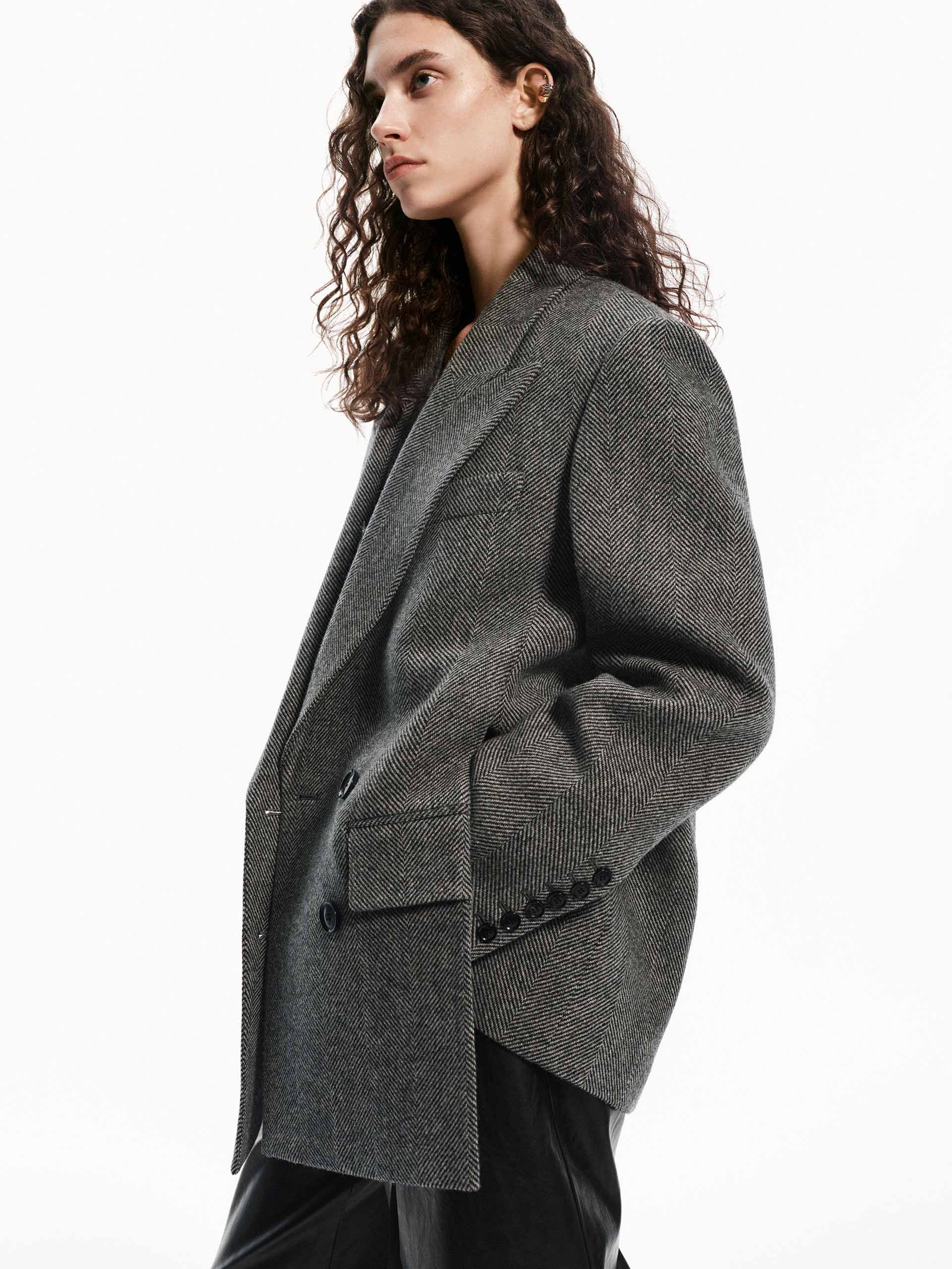 Herringbone Structured Coat - Image 8