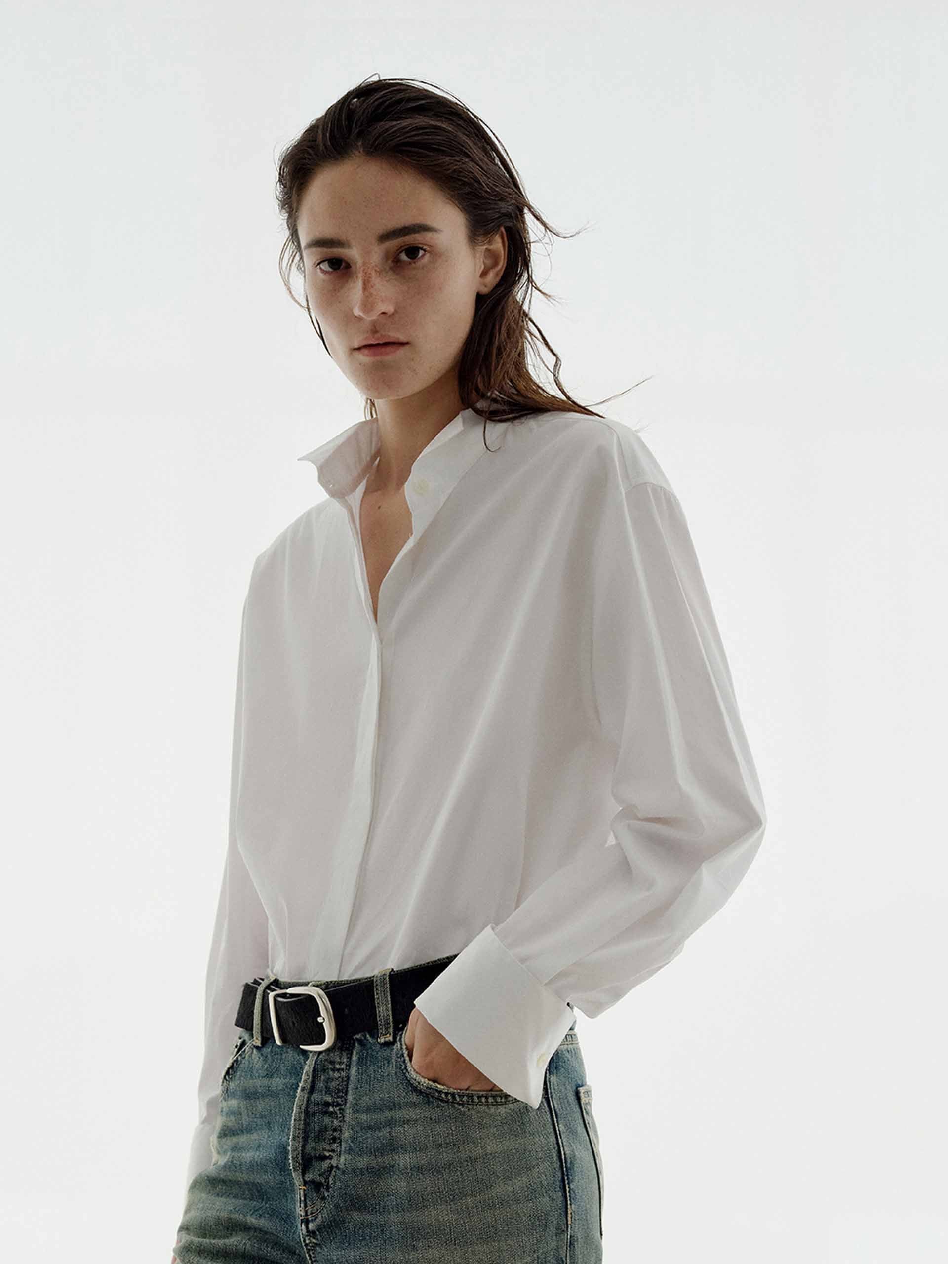 Hidden Button Cotton Shirt - Image 3
