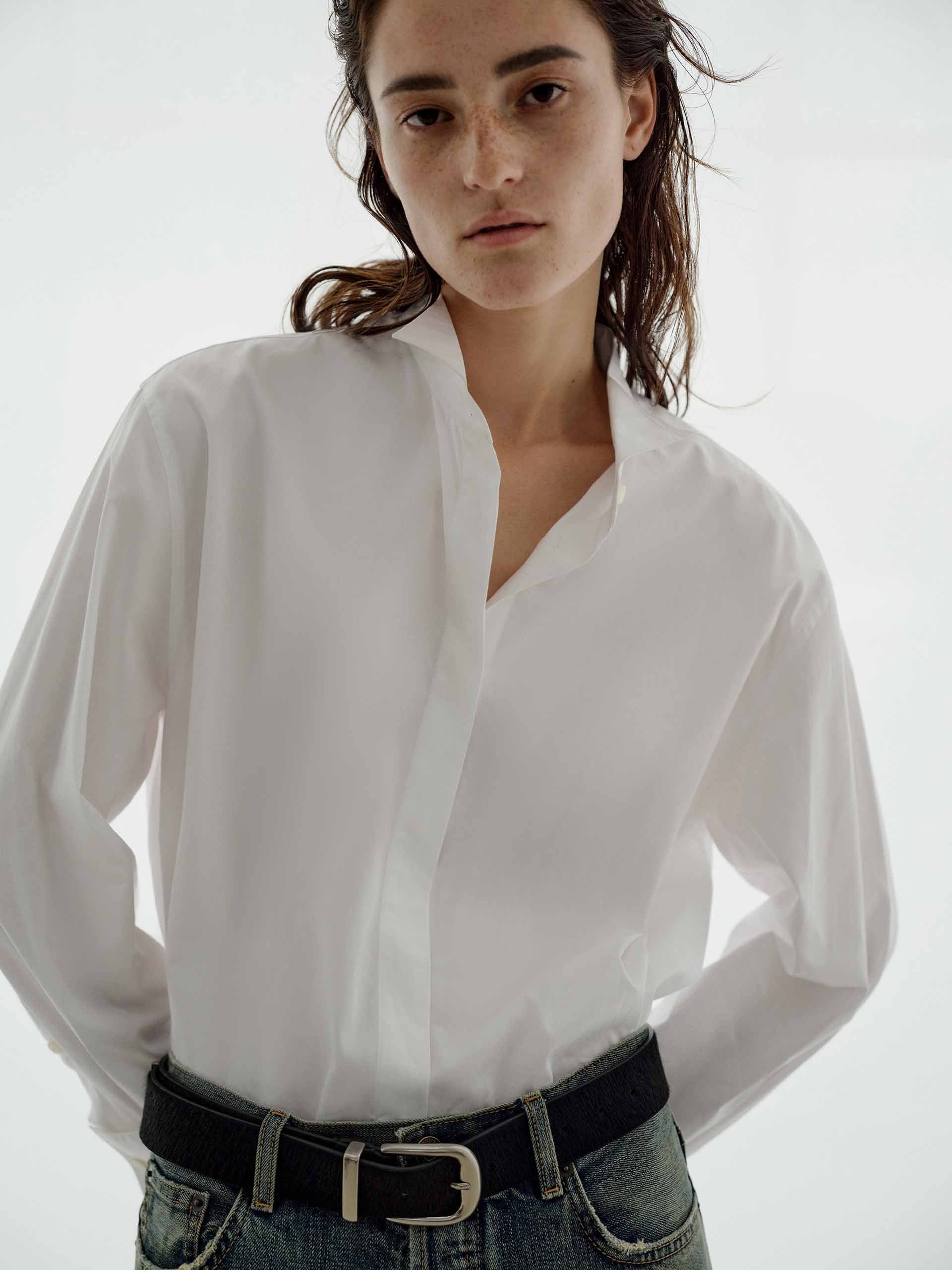 Hidden Button Cotton Shirt - Image 7