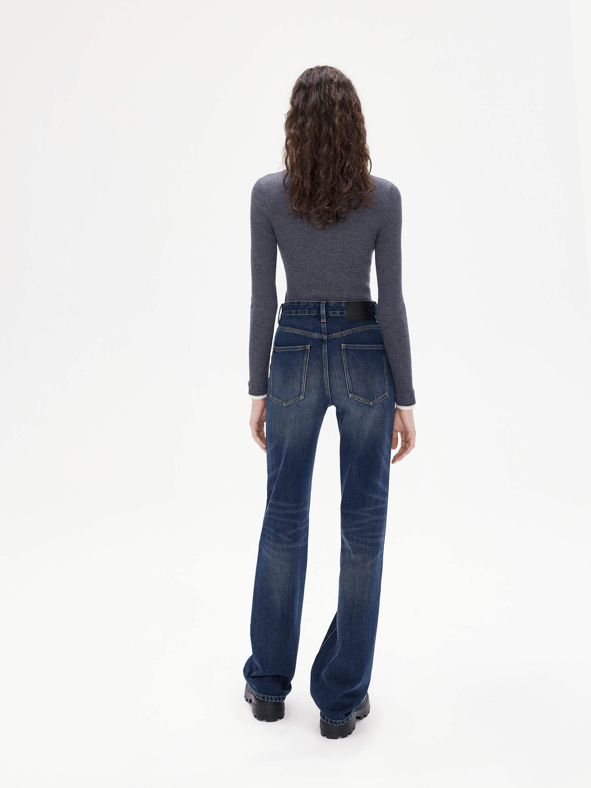 High Rise Straight Jeans - Image 3