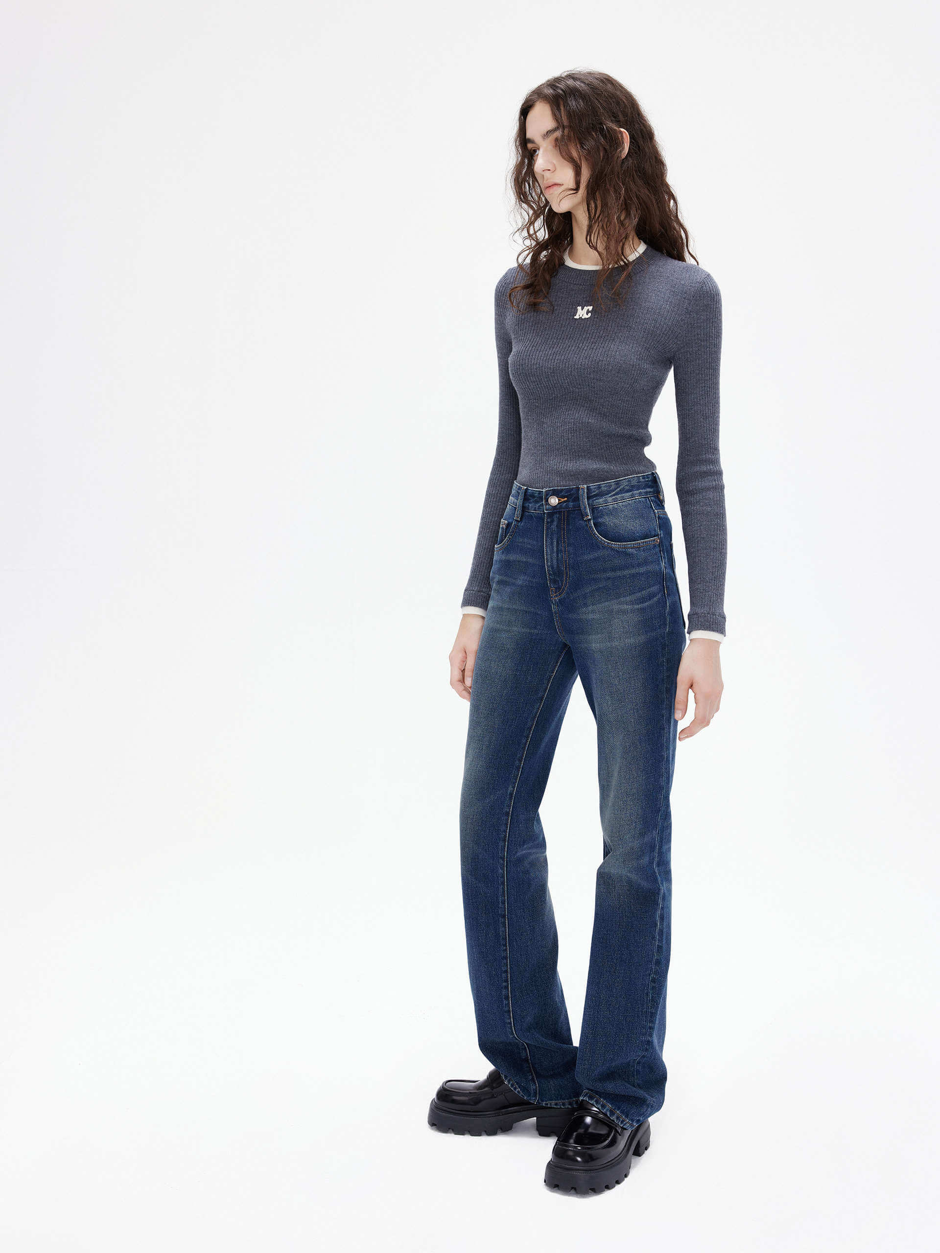 High Rise Straight Jeans - Image 5