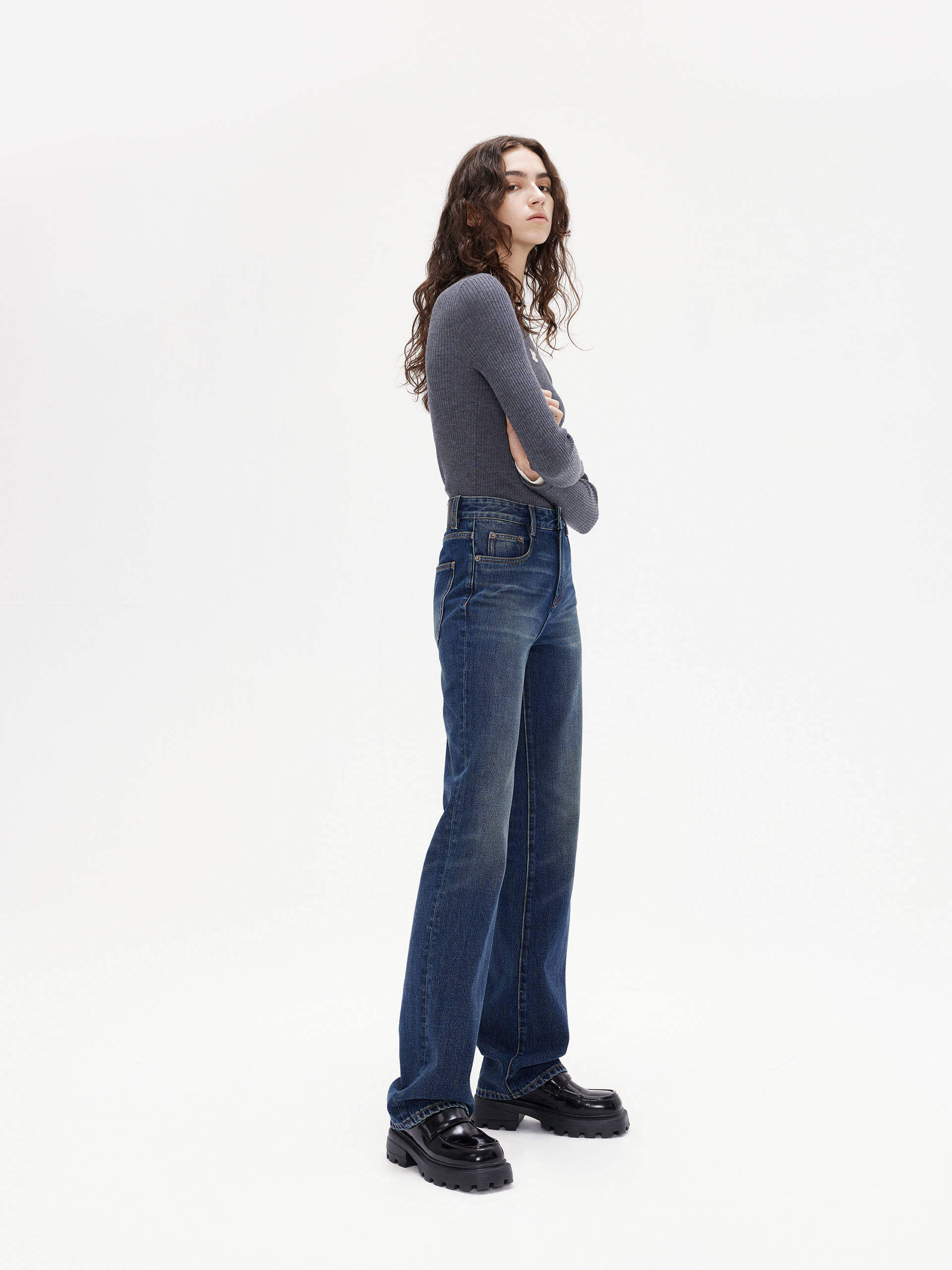 High Rise Straight Jeans - Image 6