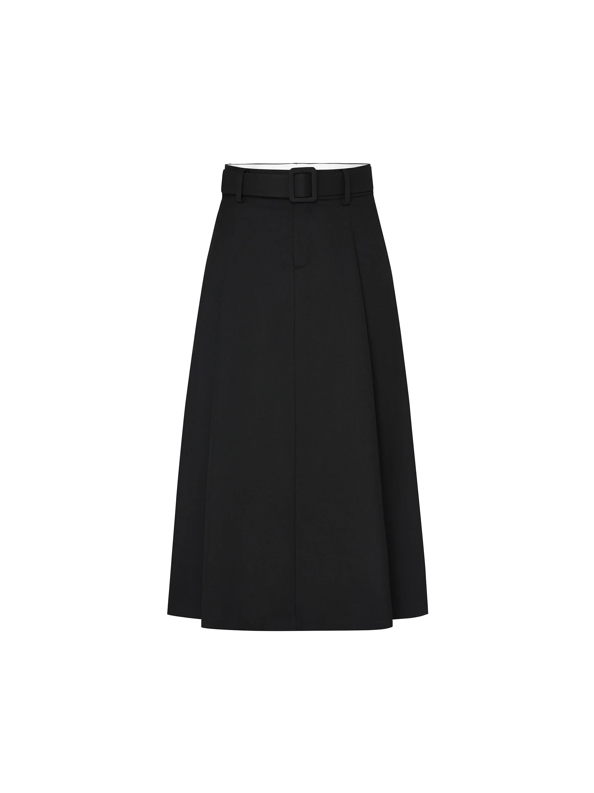 High Waist A Line Skirt with Belt - Image 4