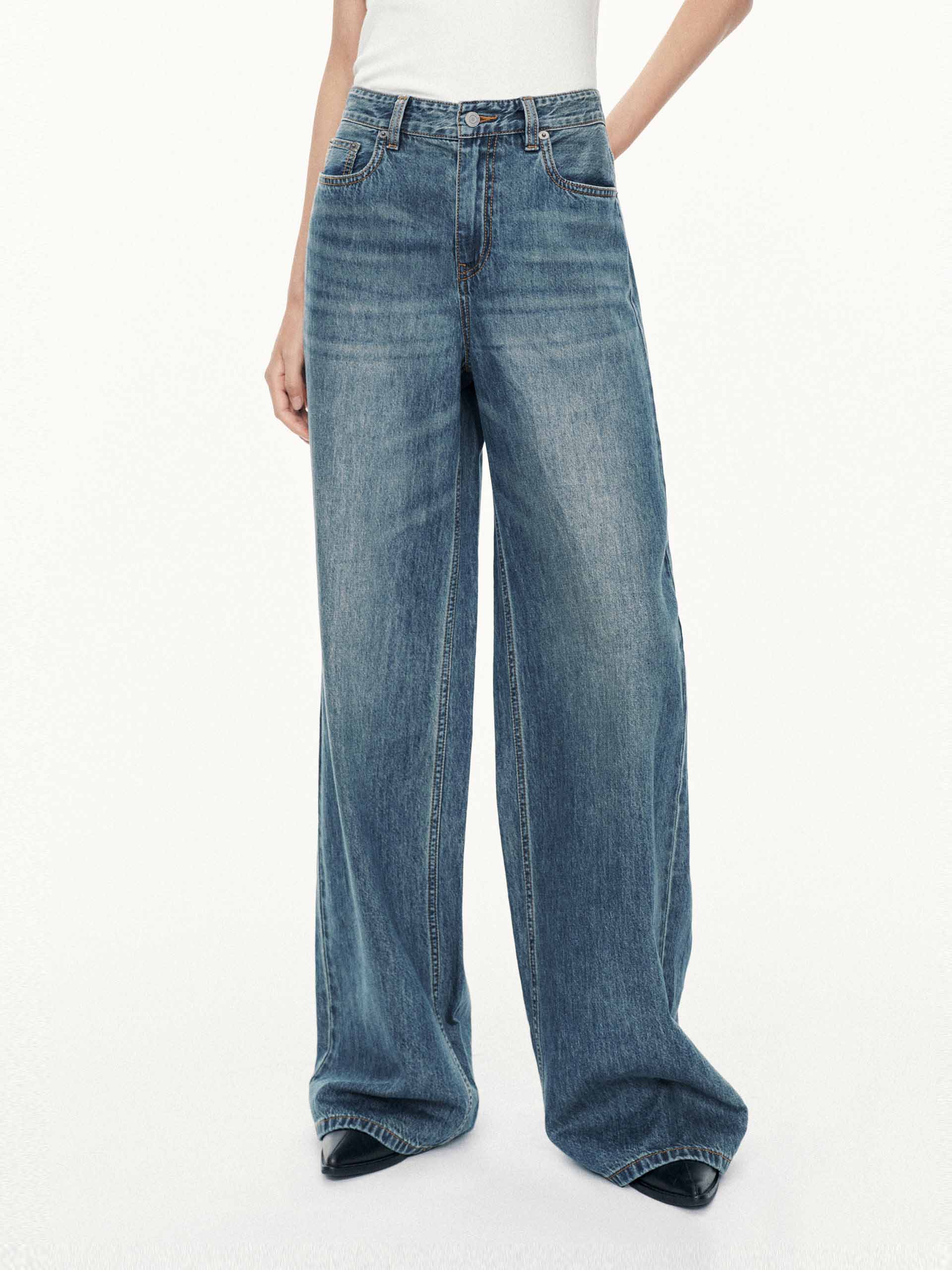High Waist Cotton Jeans