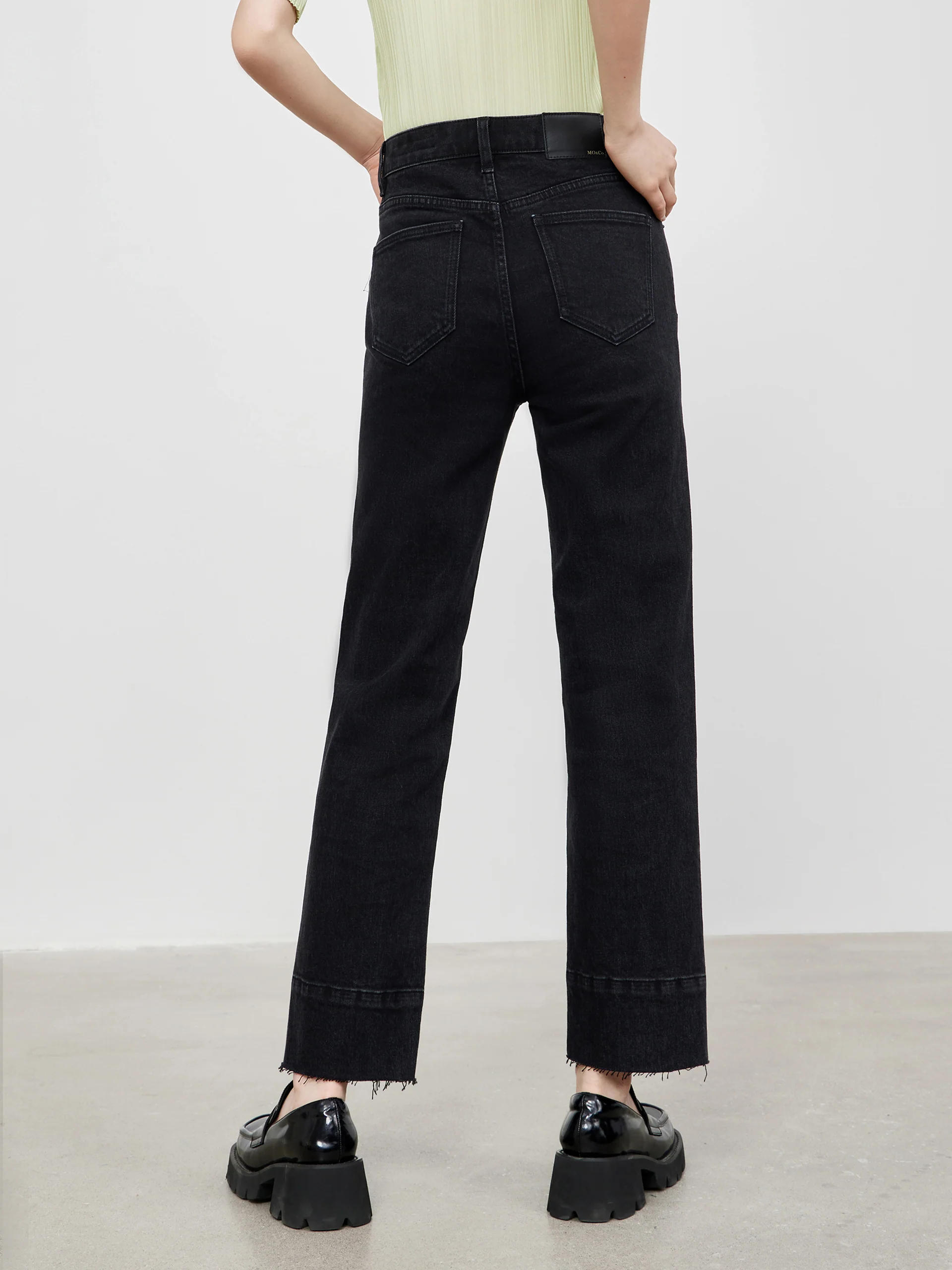 Straight Frayed Cotton Jeans - Image 4