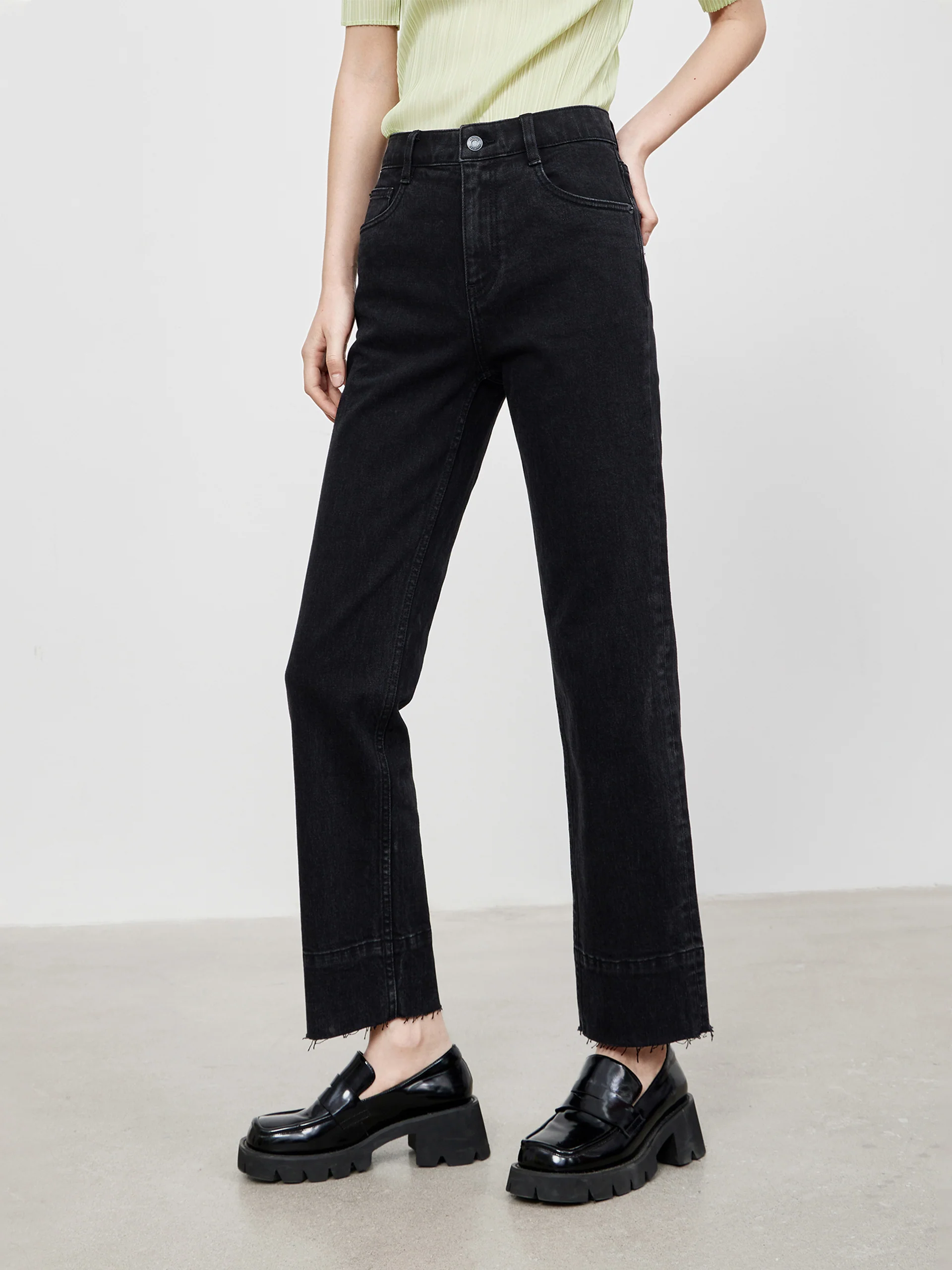 Straight Frayed Cotton Jeans - Image 5