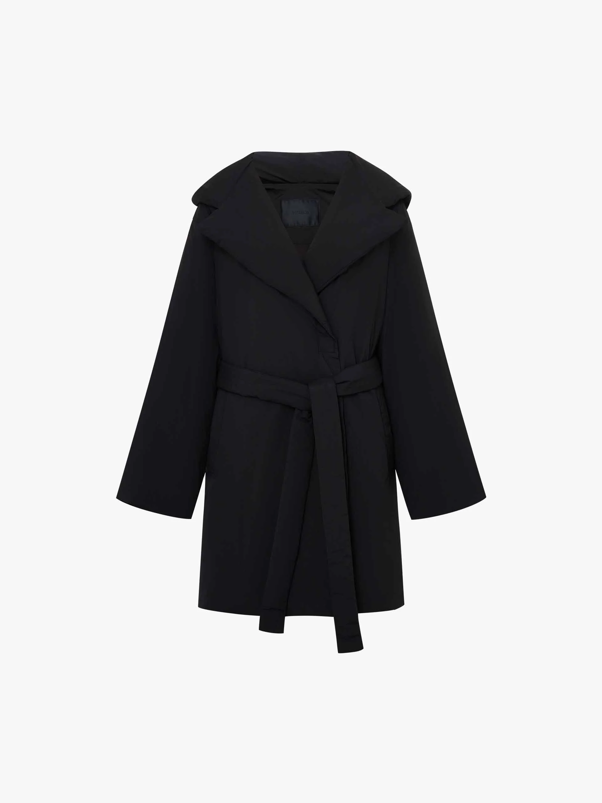 Hood Quilted Jacket with Belted - Image 13