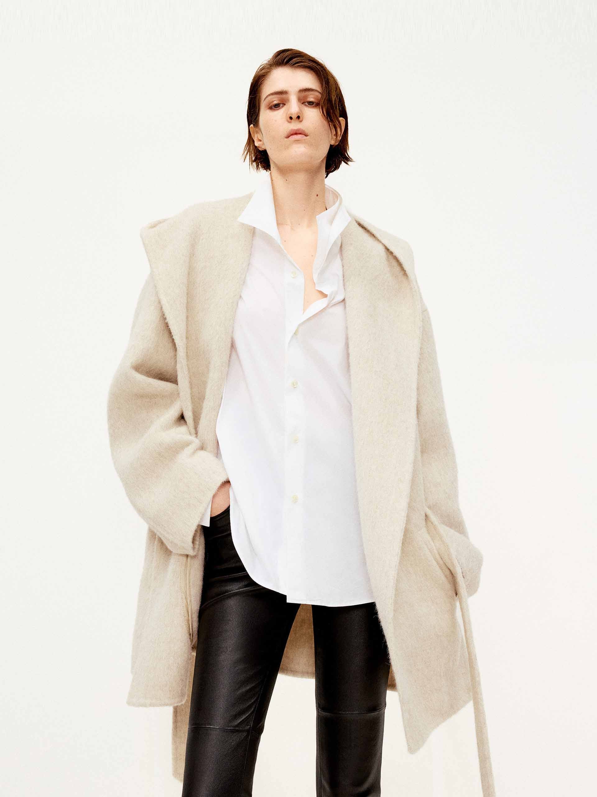 Hooded Brushed Coat