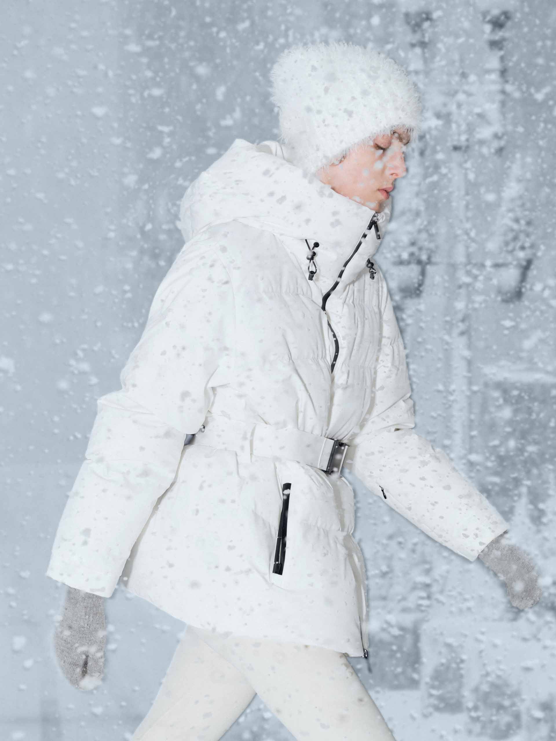 Hooded Down Jacket With Buckle - Image 13