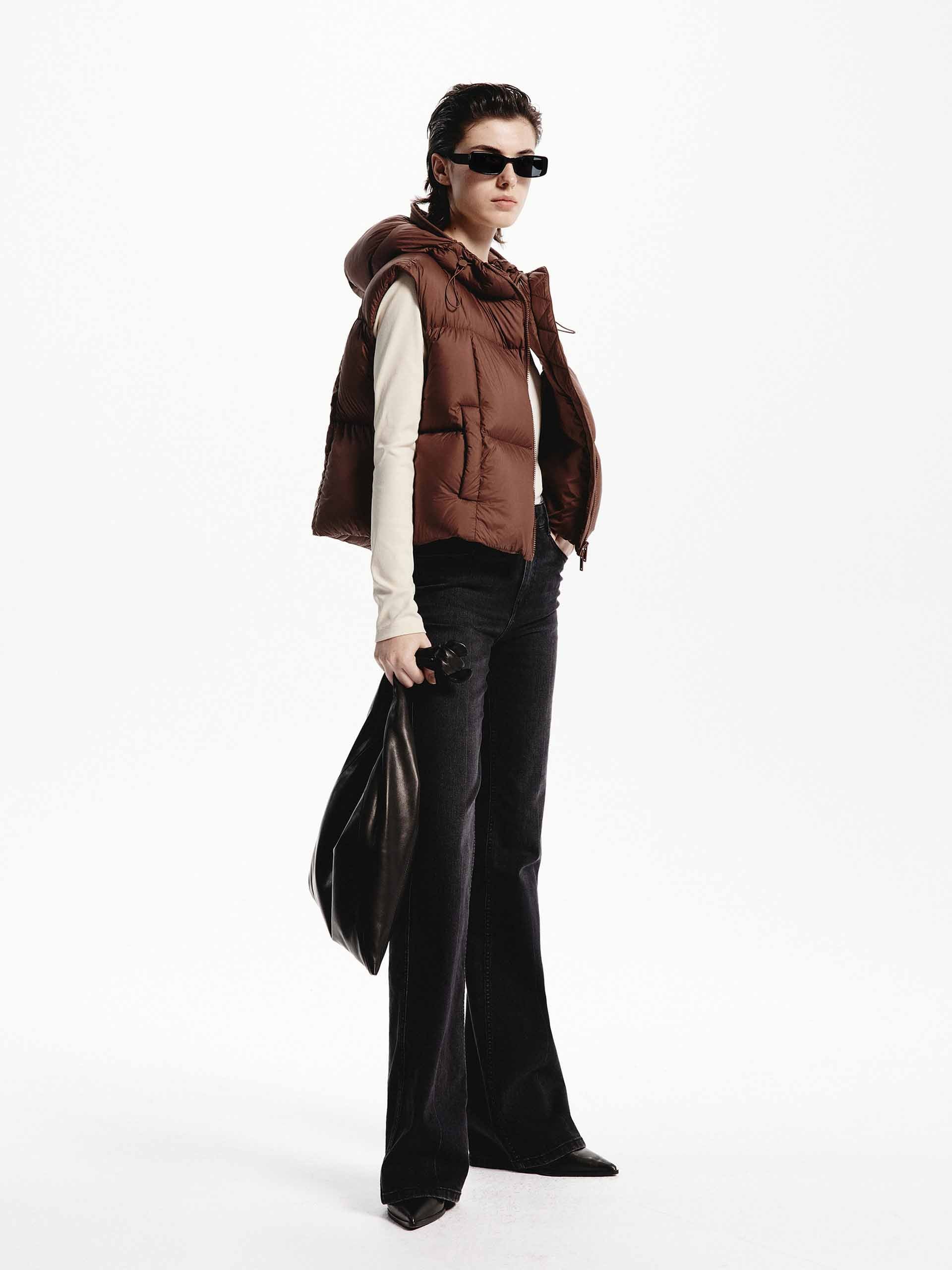 Hooded Quilted Puffer Vest - Image 2