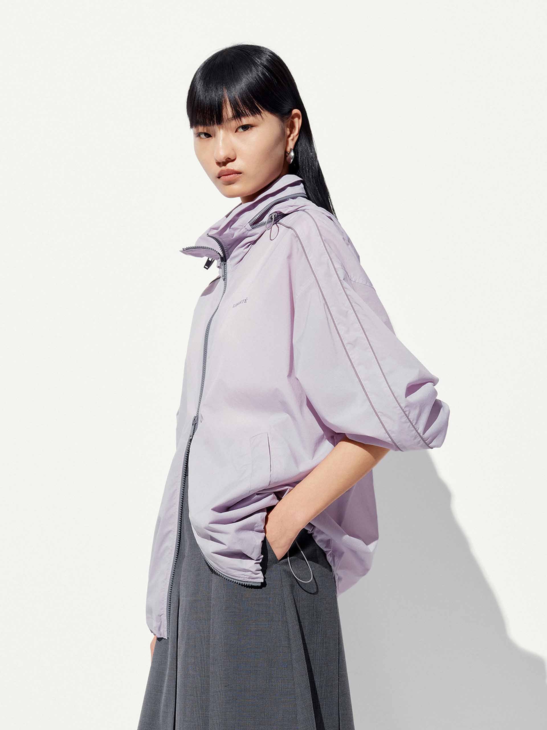 Hooded Zipper Loose Coat - Image 19