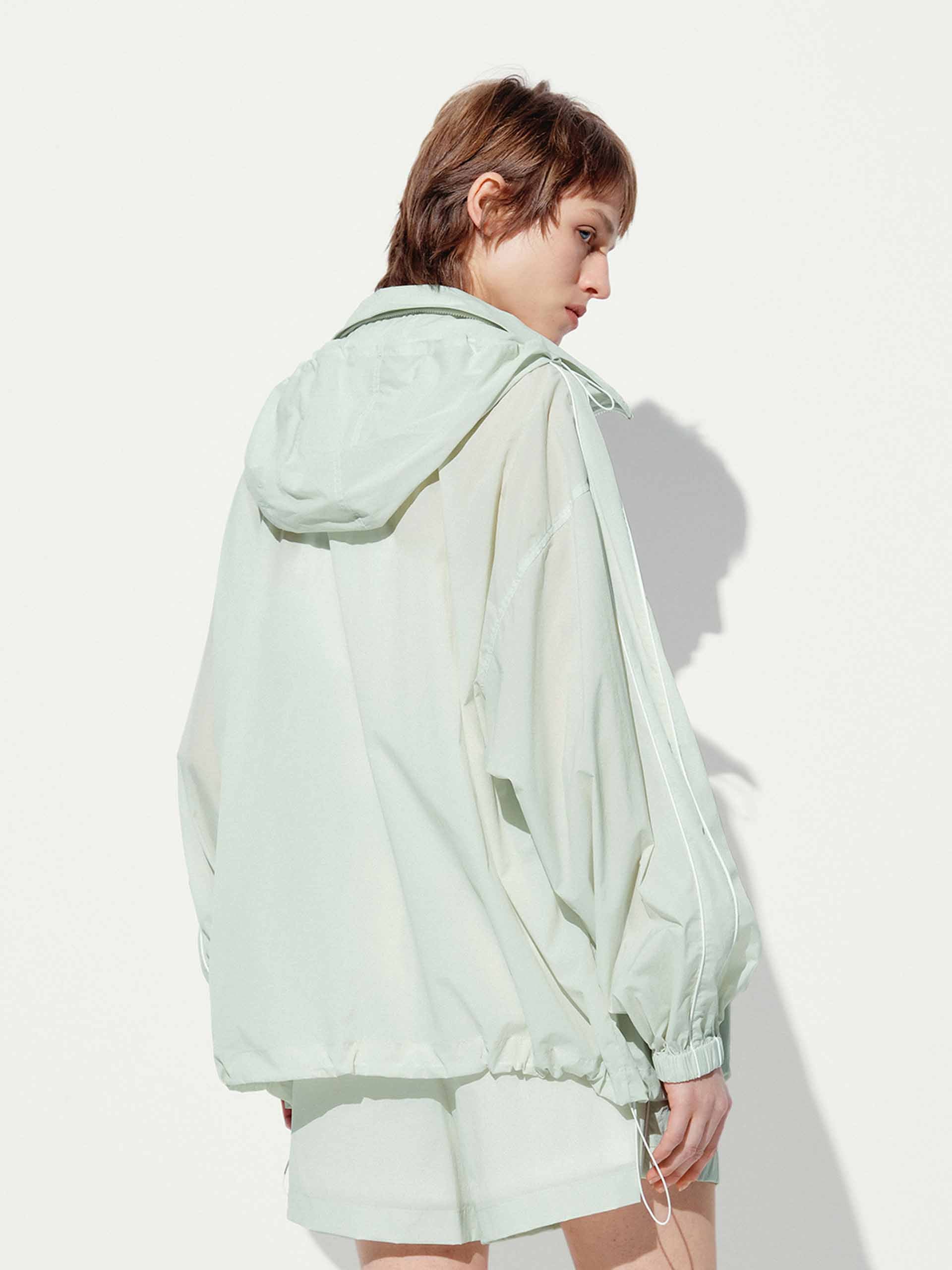 Hooded Zipper Loose Coat - Image 6