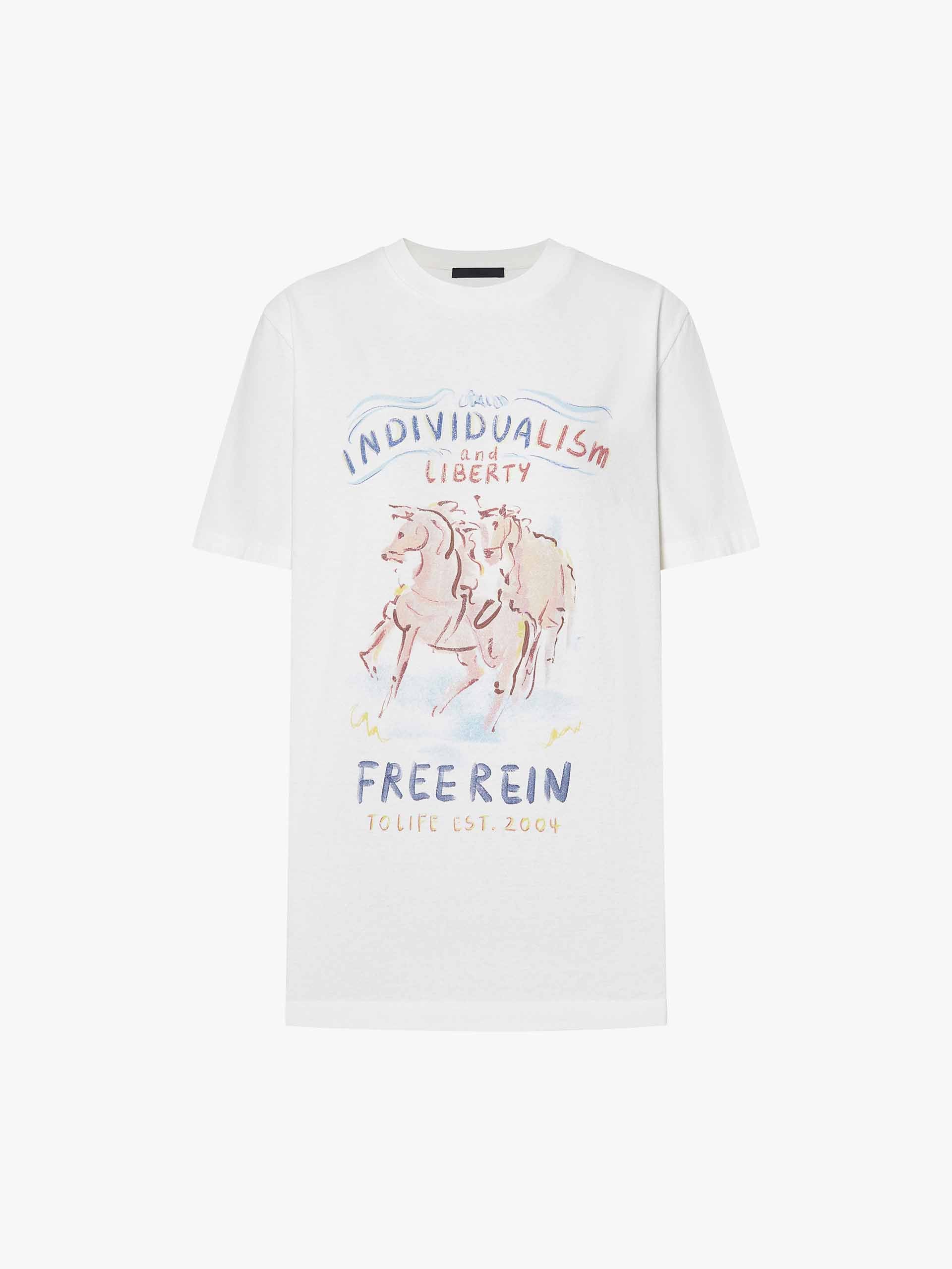 Horse Pattern Cotton T-shirt - Image 5