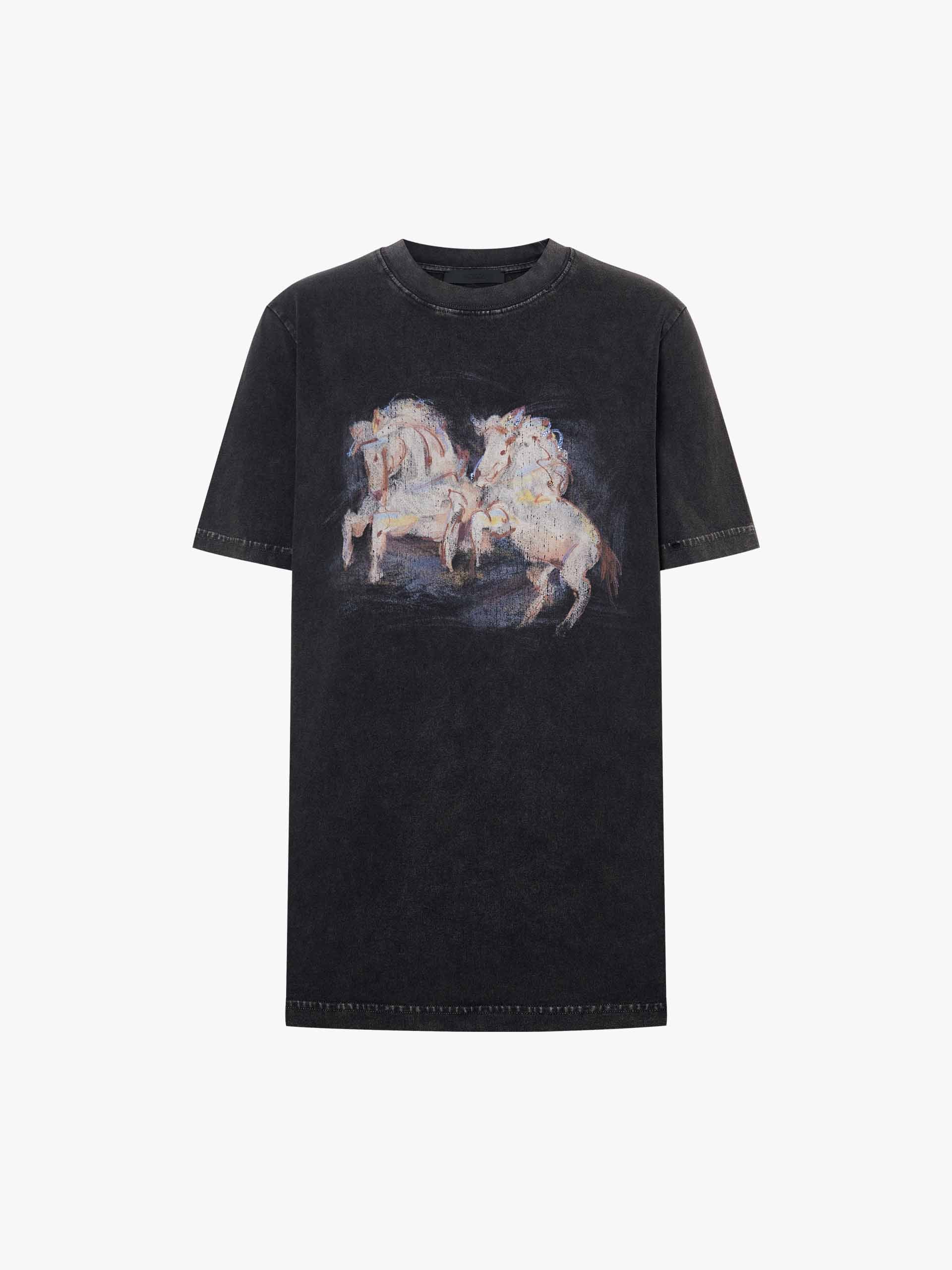 Horse Pattern Distressed T-shirt - Image 5