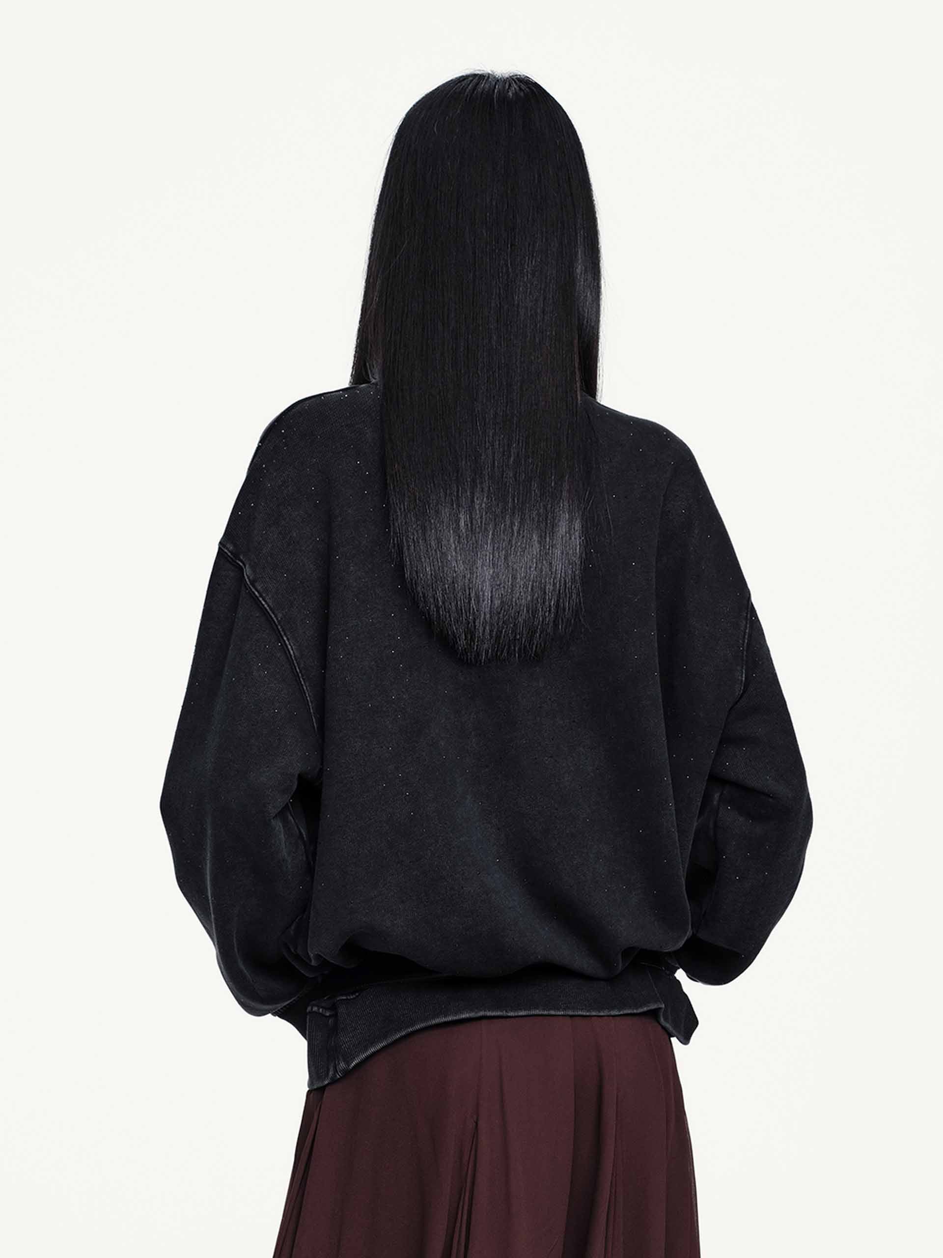 Hotfix Rhinestone Cotton Sweatshirt - Image 10