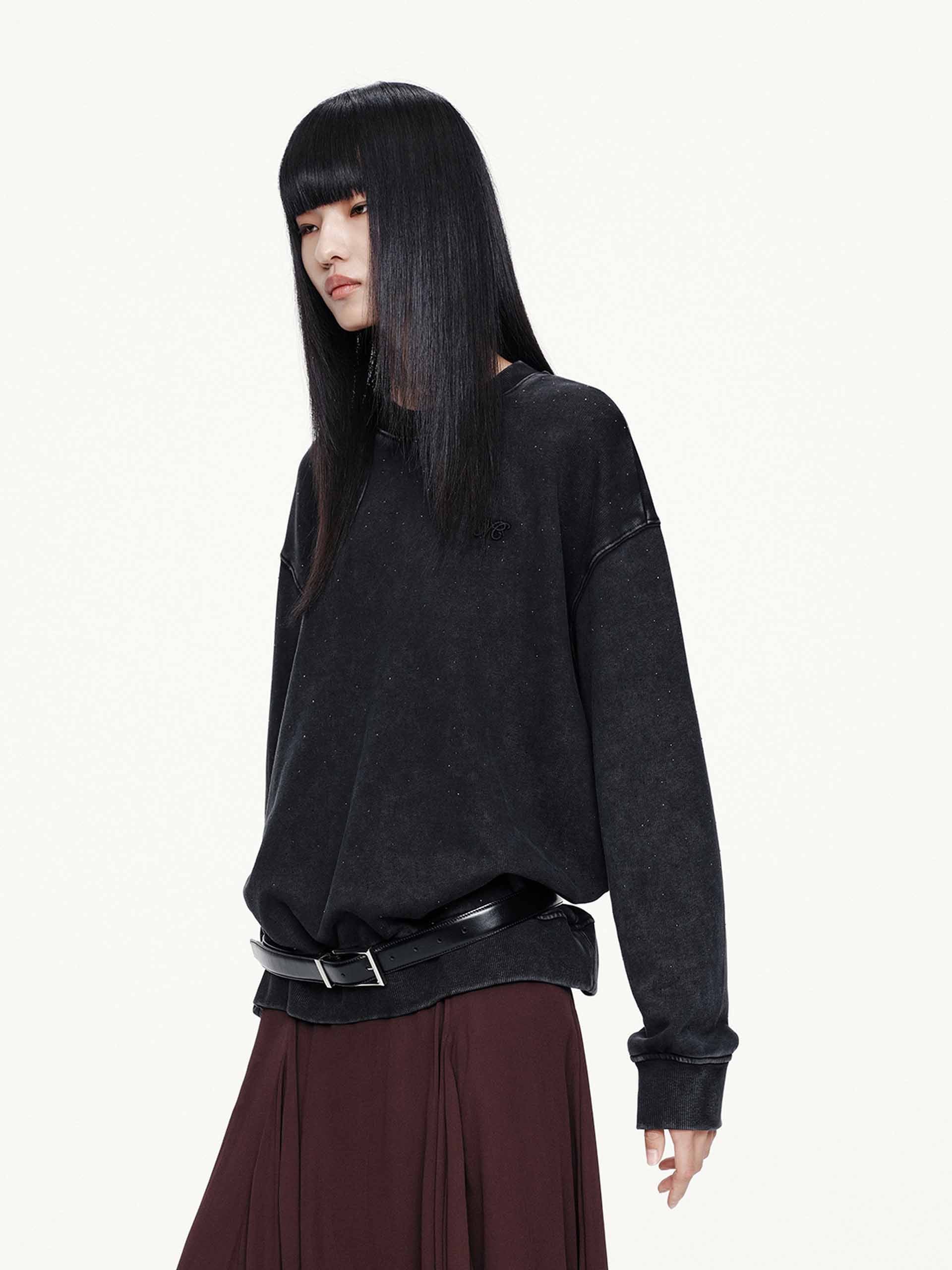 Hotfix Rhinestone Cotton Sweatshirt - Image 13