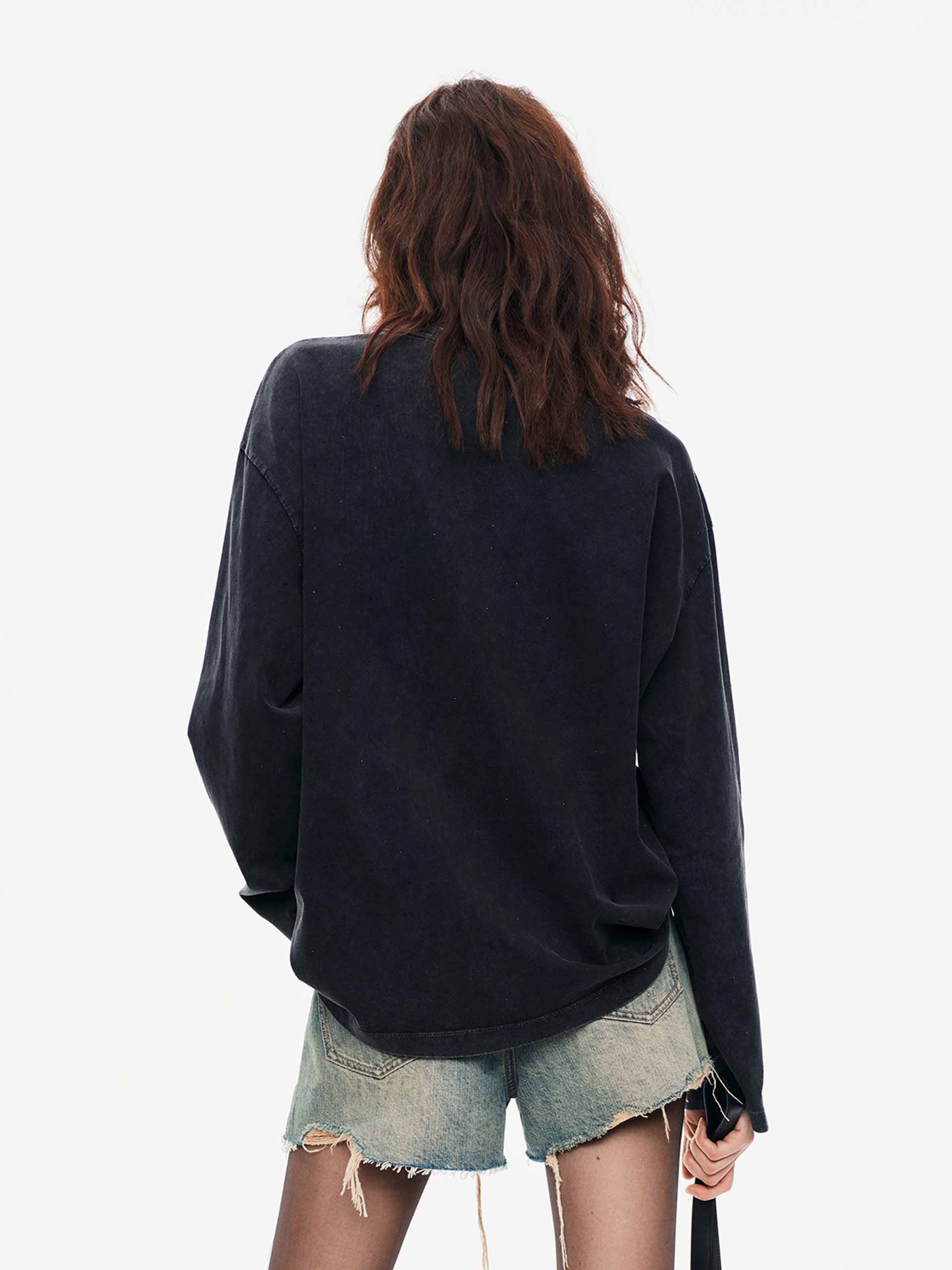 Hotfix Rhinestone Cotton T-shirt - Image 12