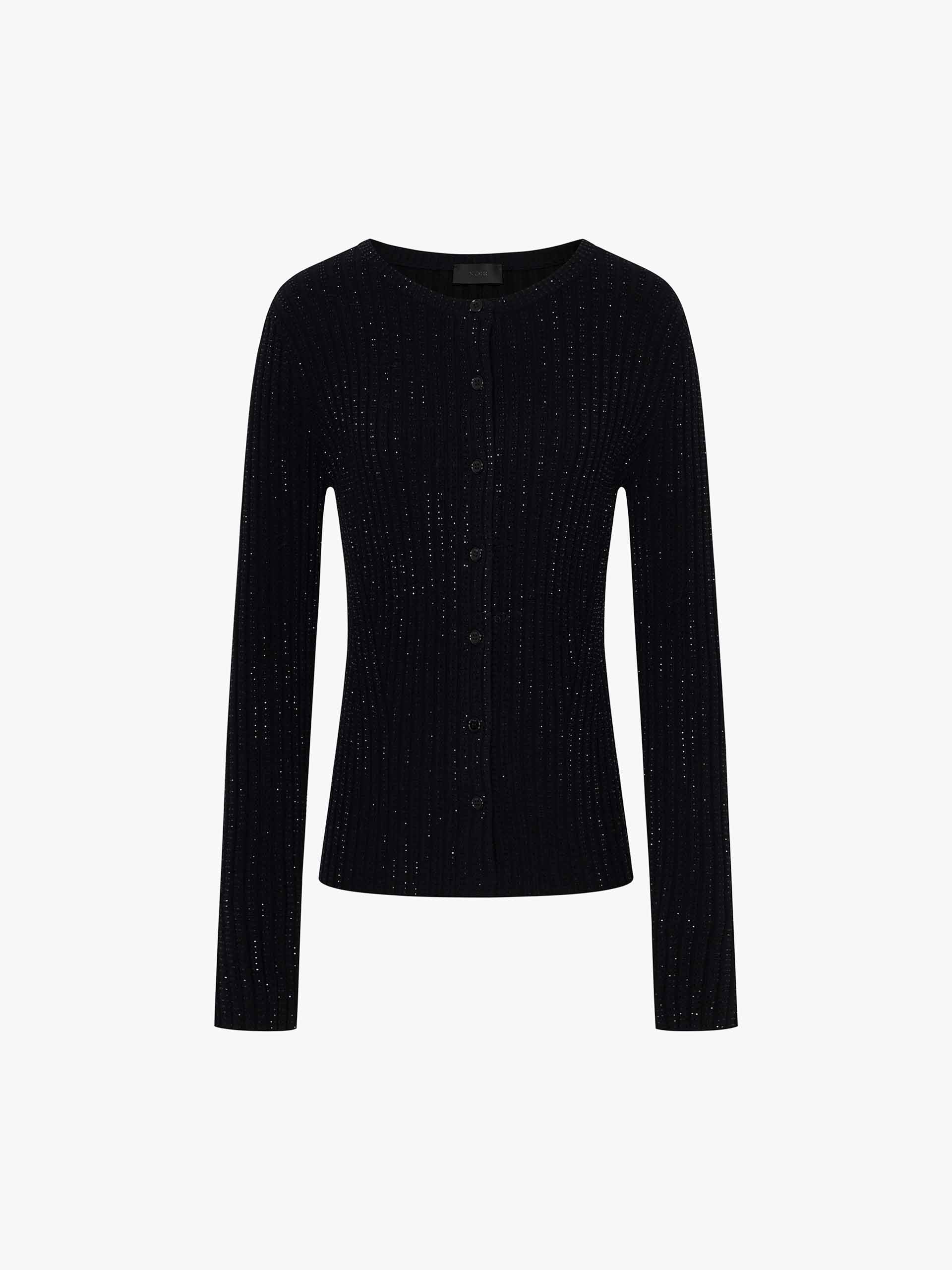 Hotfix Rhinestone Fitted Cardigan - Image 5