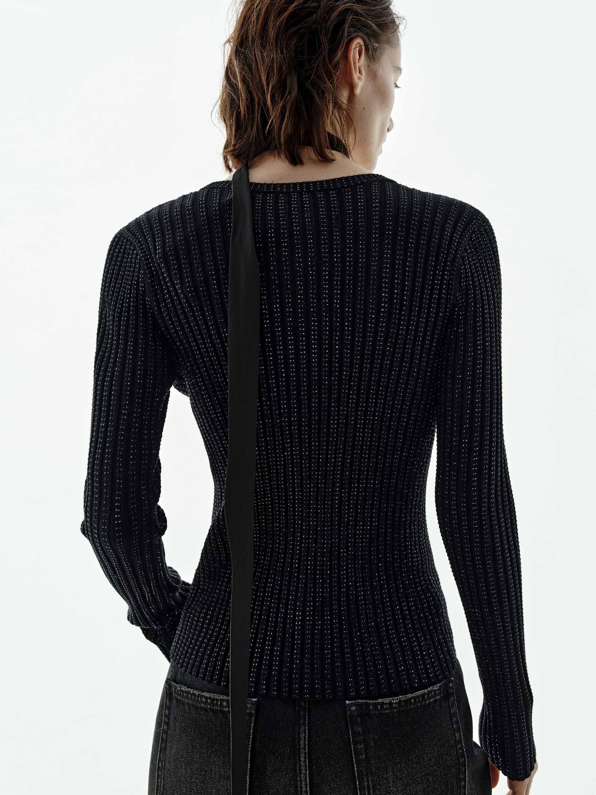 Hotfix Rhinestone Fitted Cardigan - Image 6