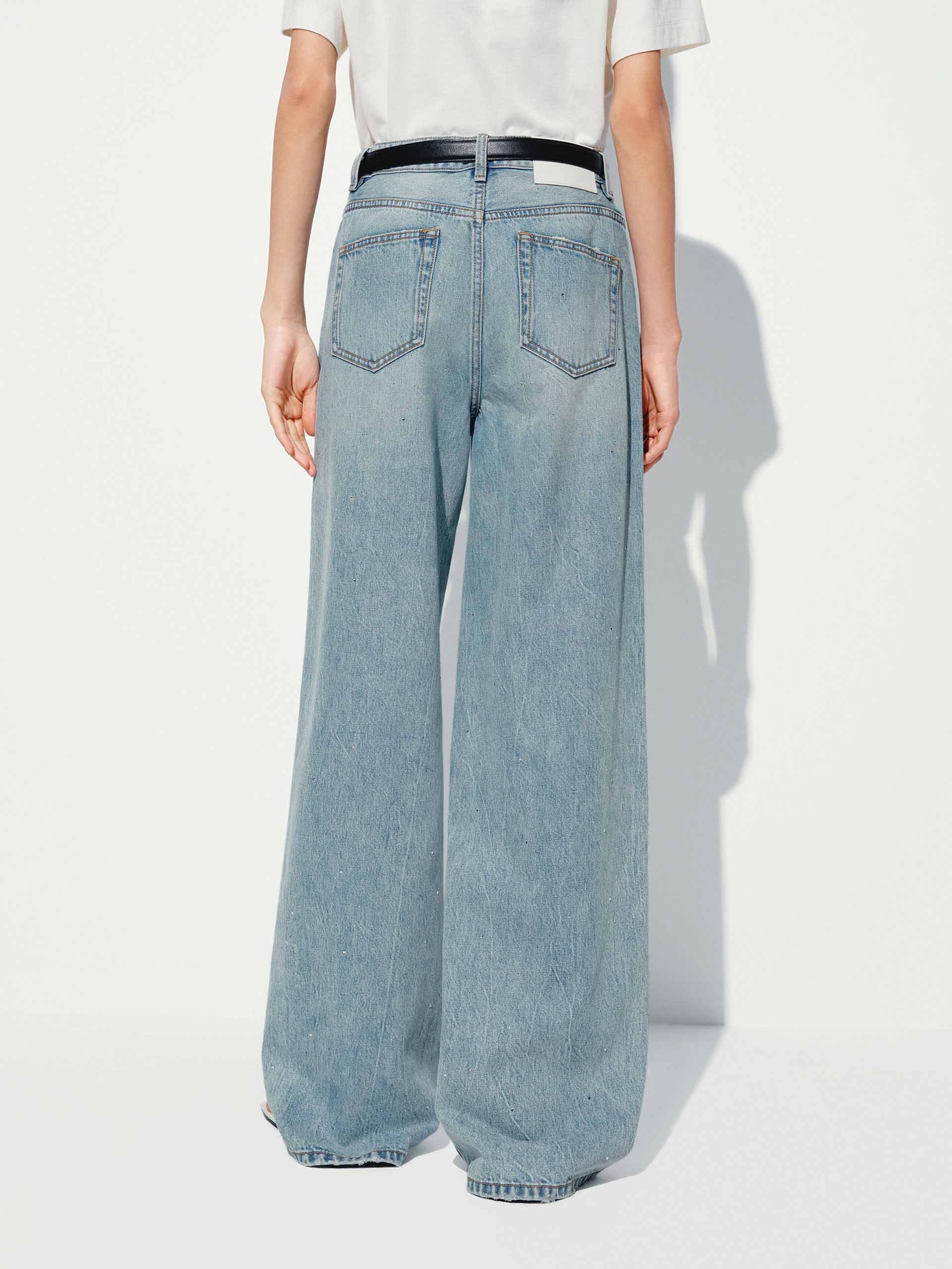 Hotfix Rhinestone Straight Jeans - Image 4
