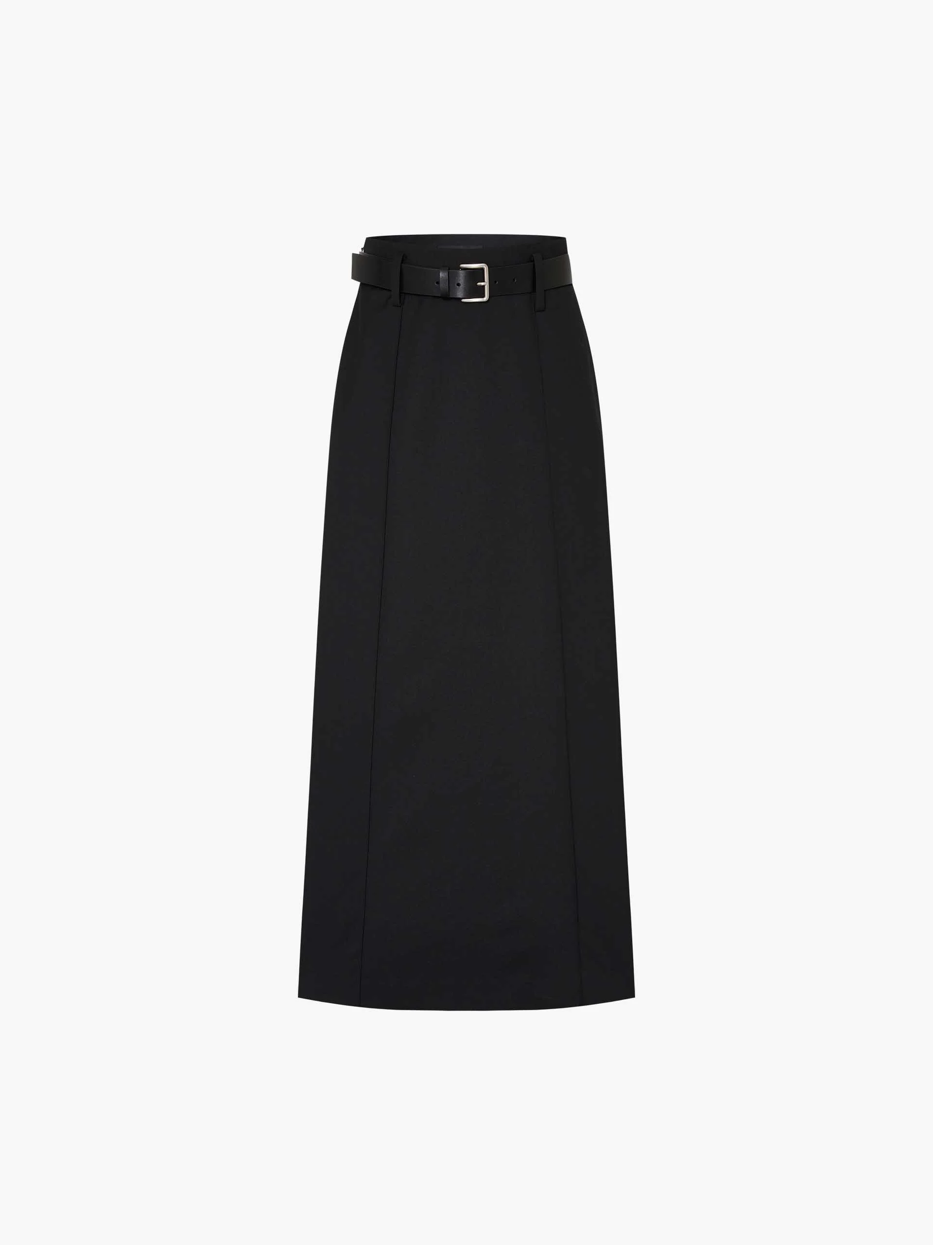 Include Belt Back Slit Maxi Skirt - Image 13