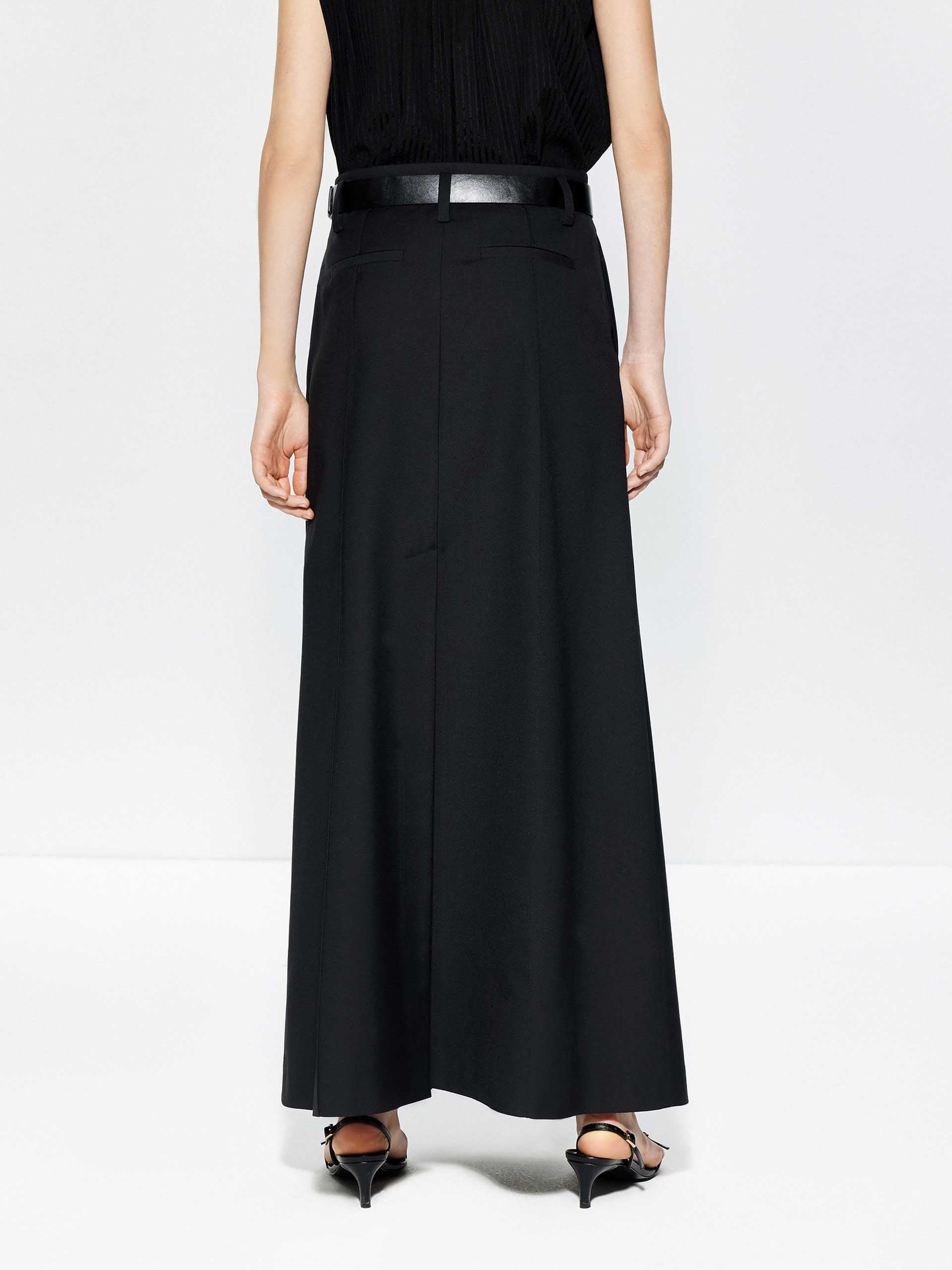 Include Belt Back Slit Maxi Skirt - Image 14