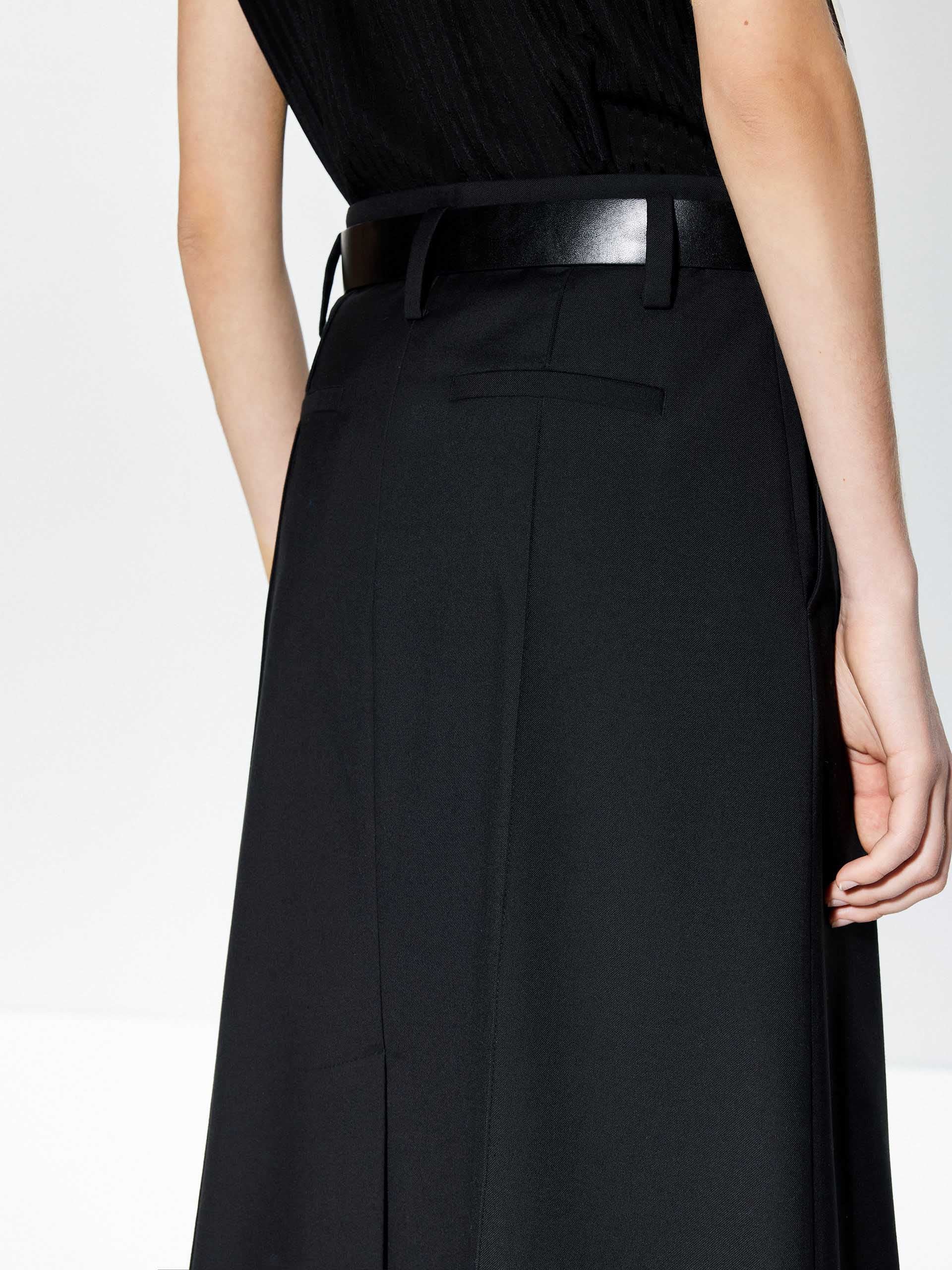 Include Belt Back Slit Maxi Skirt - Image 15