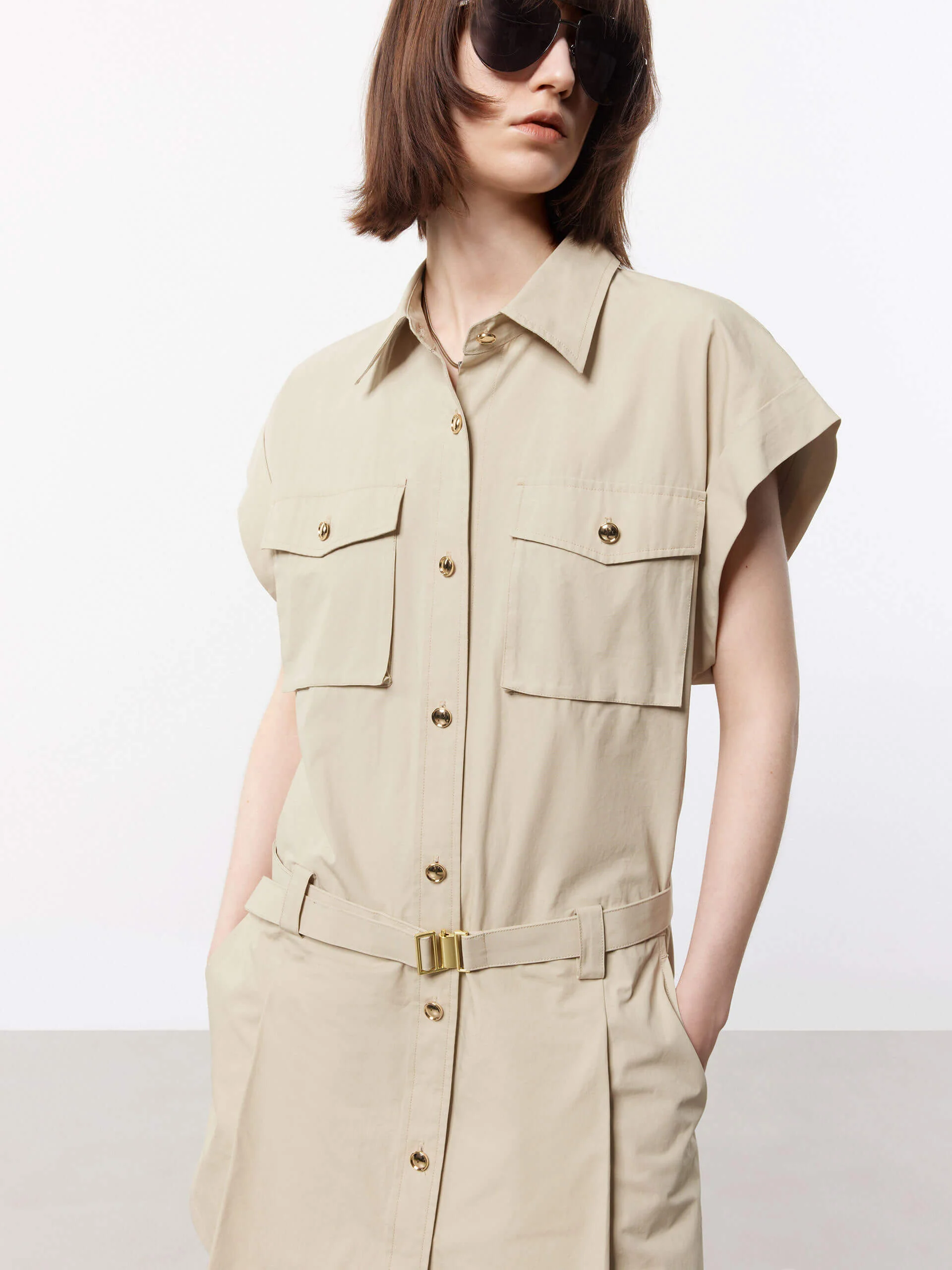 Include Belt Cotton Dress - Image 3