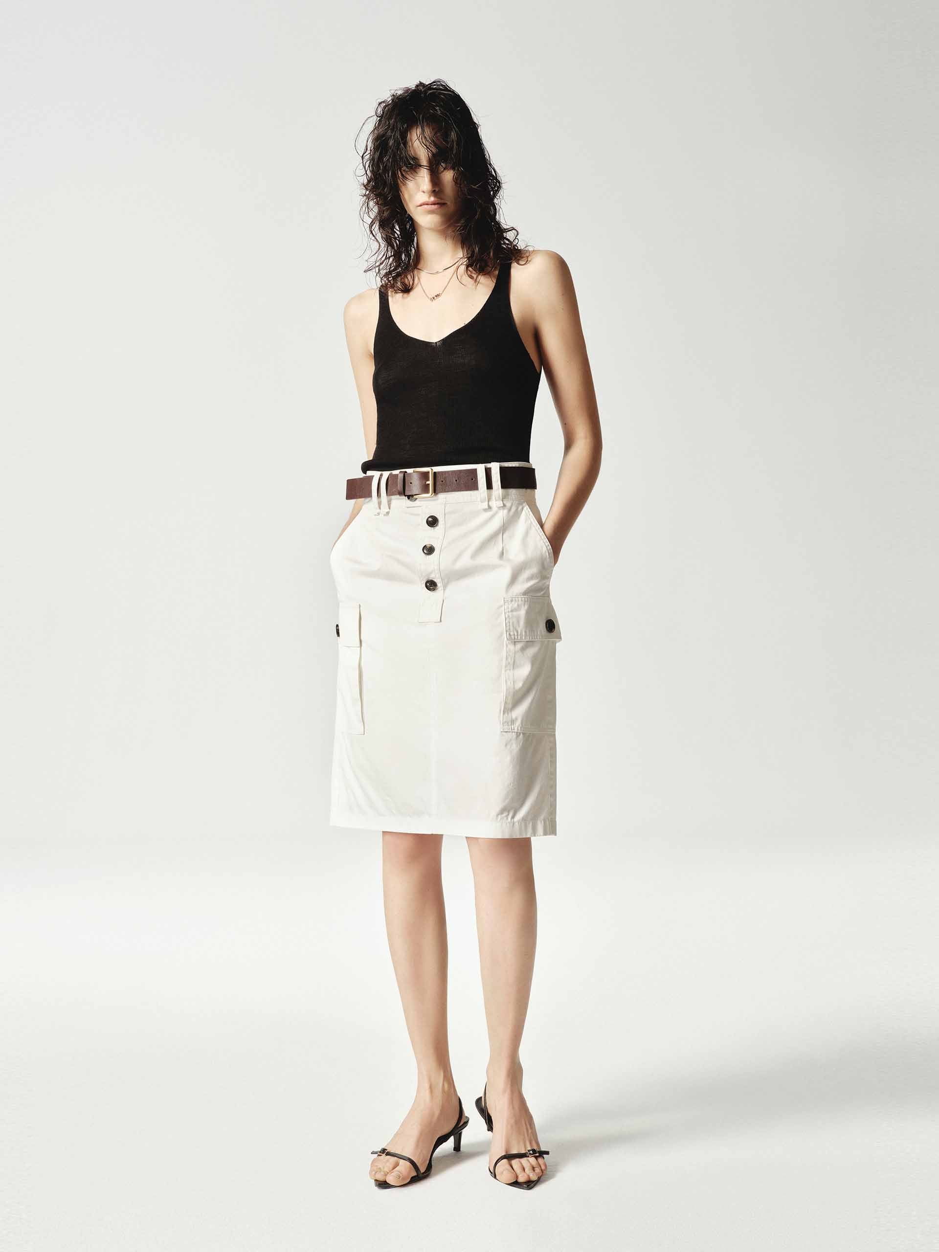 Include Belt Straight Skirt - Image 2