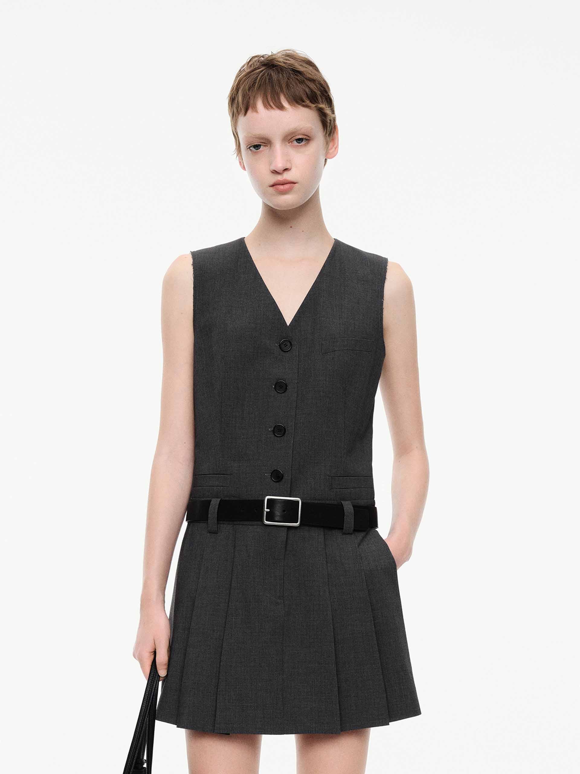 Include Belt V-neck Dress
