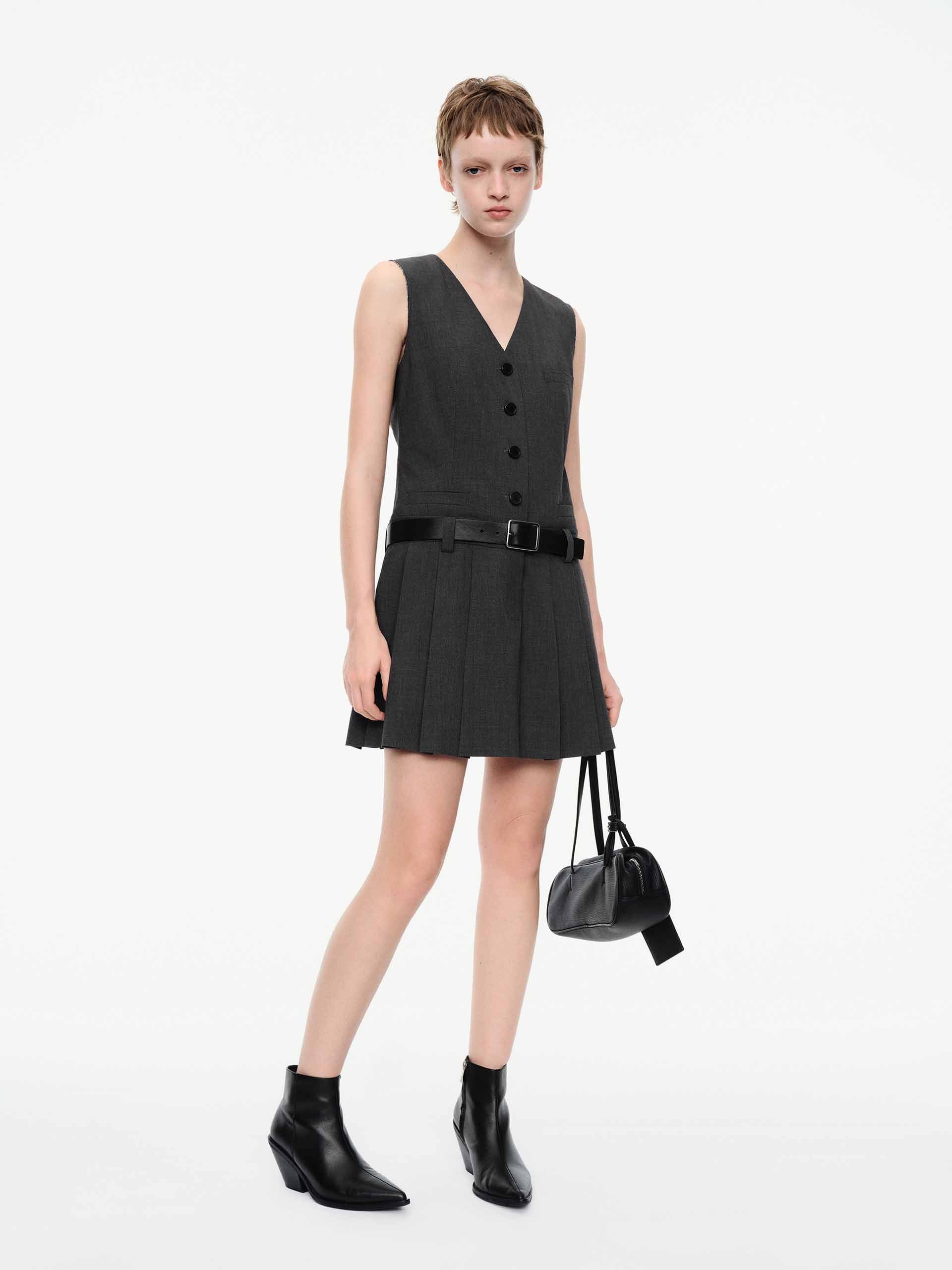 Include Belt V-neck Dress - Image 2