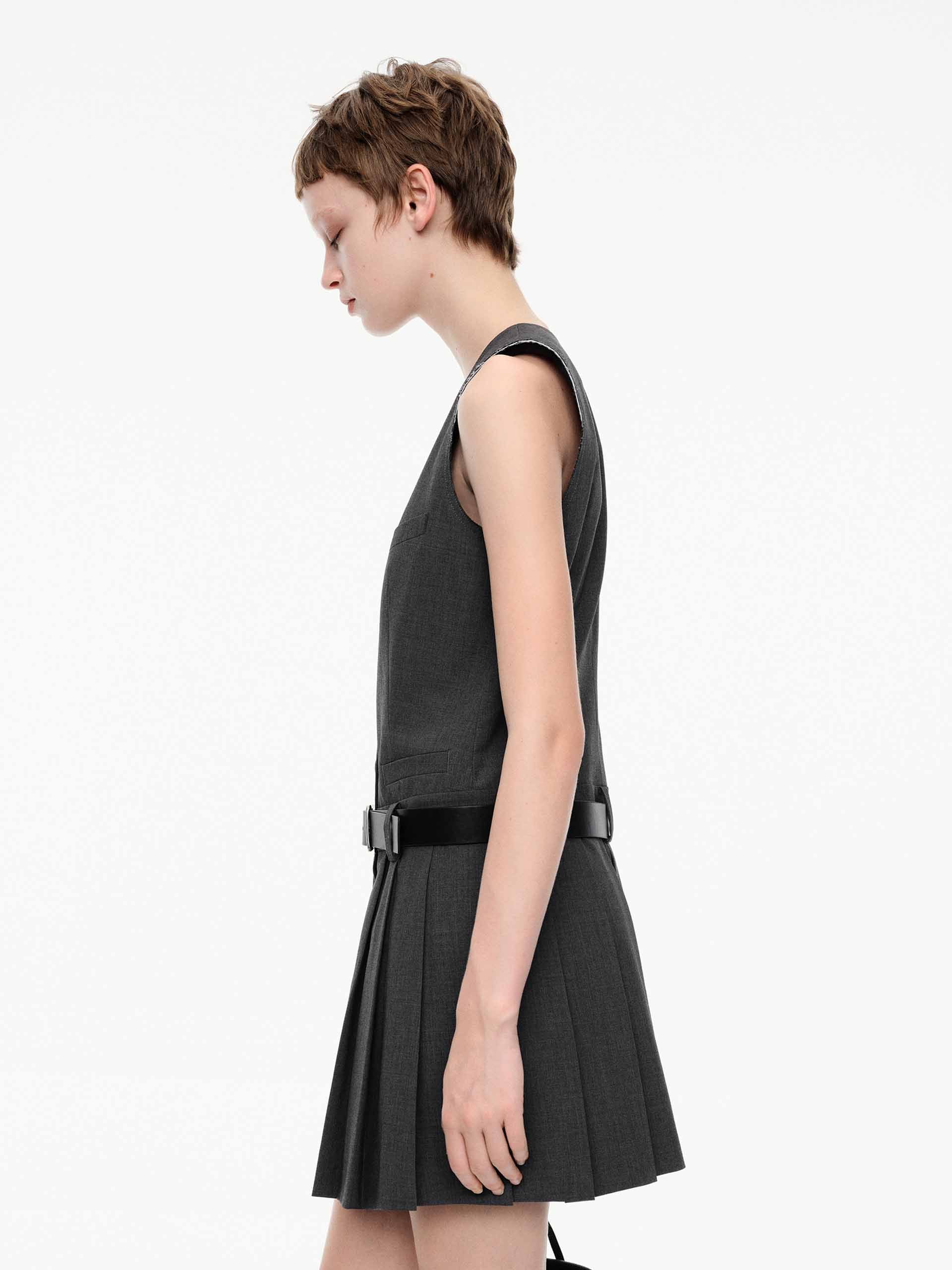 Include Belt V-neck Dress - Image 3