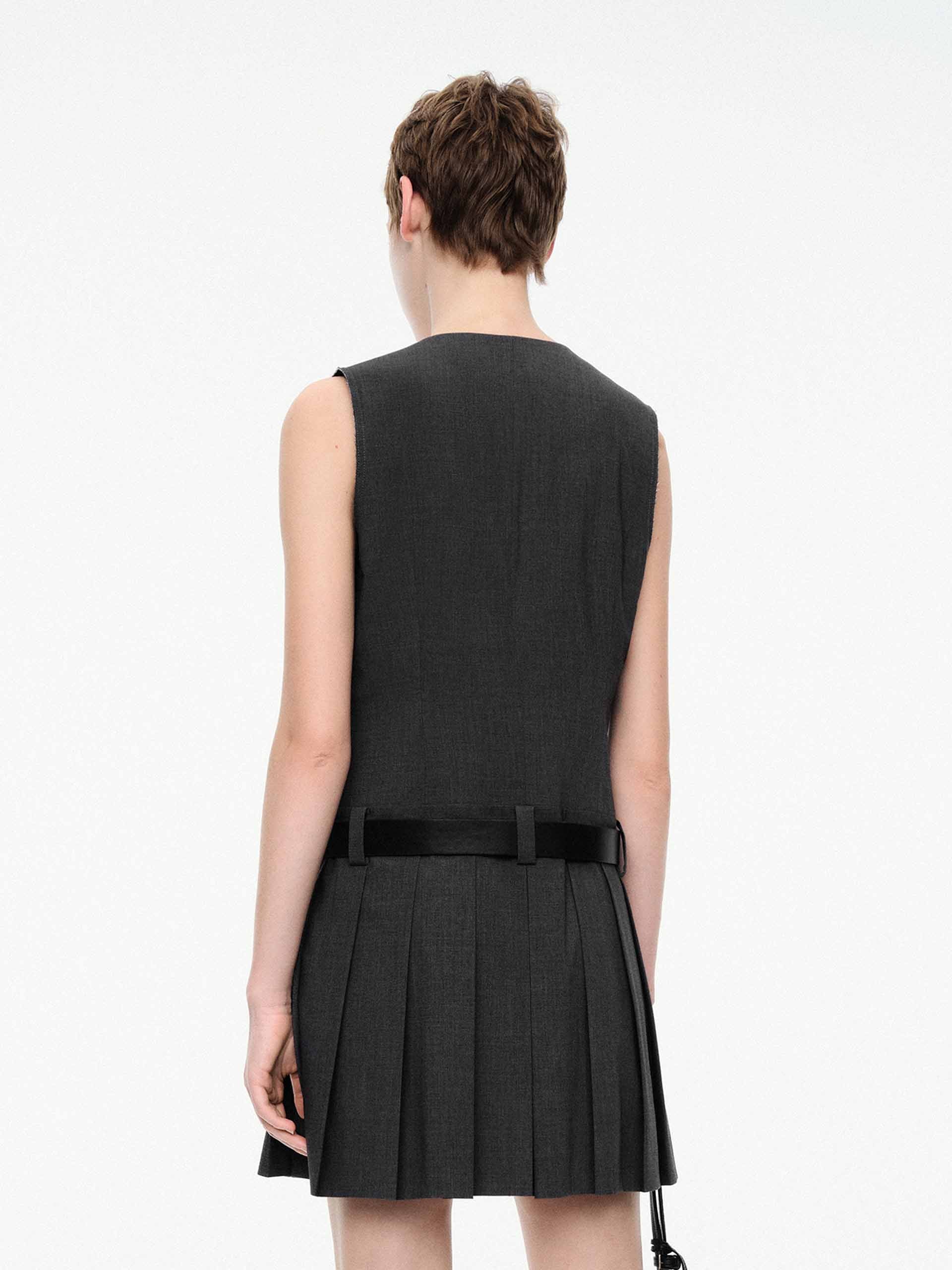 Include Belt V-neck Dress - Image 4